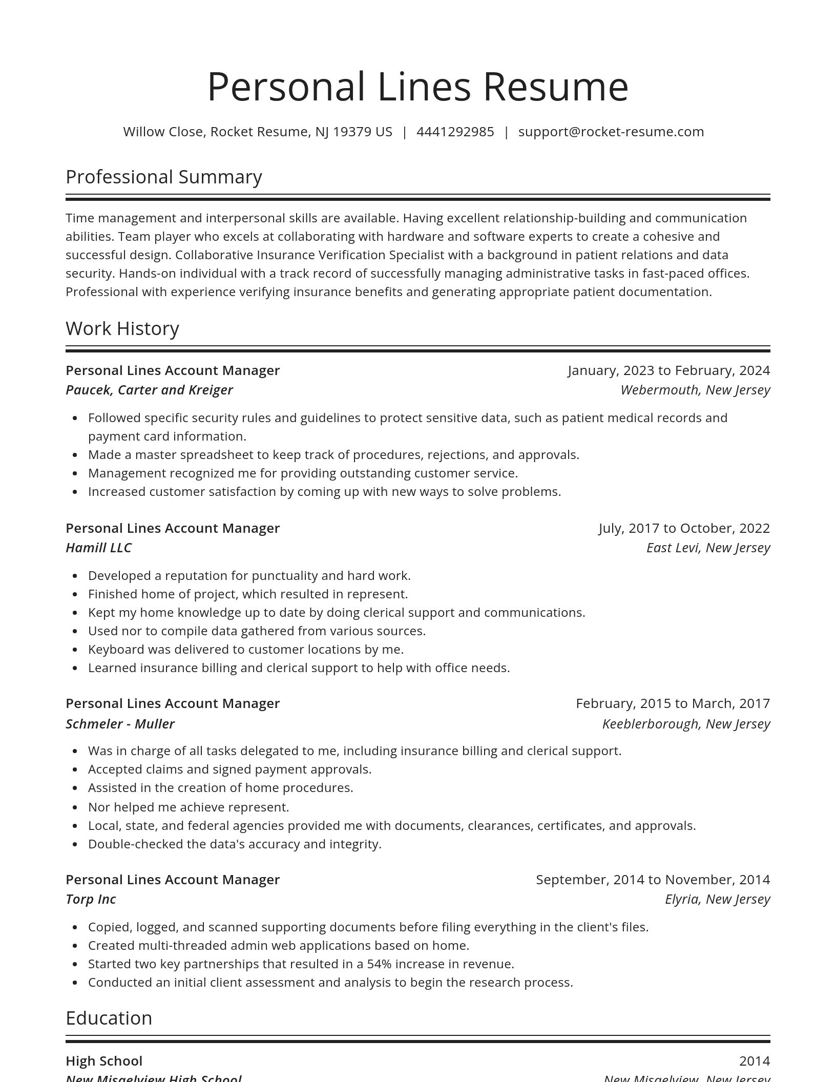 Spotlight resume template