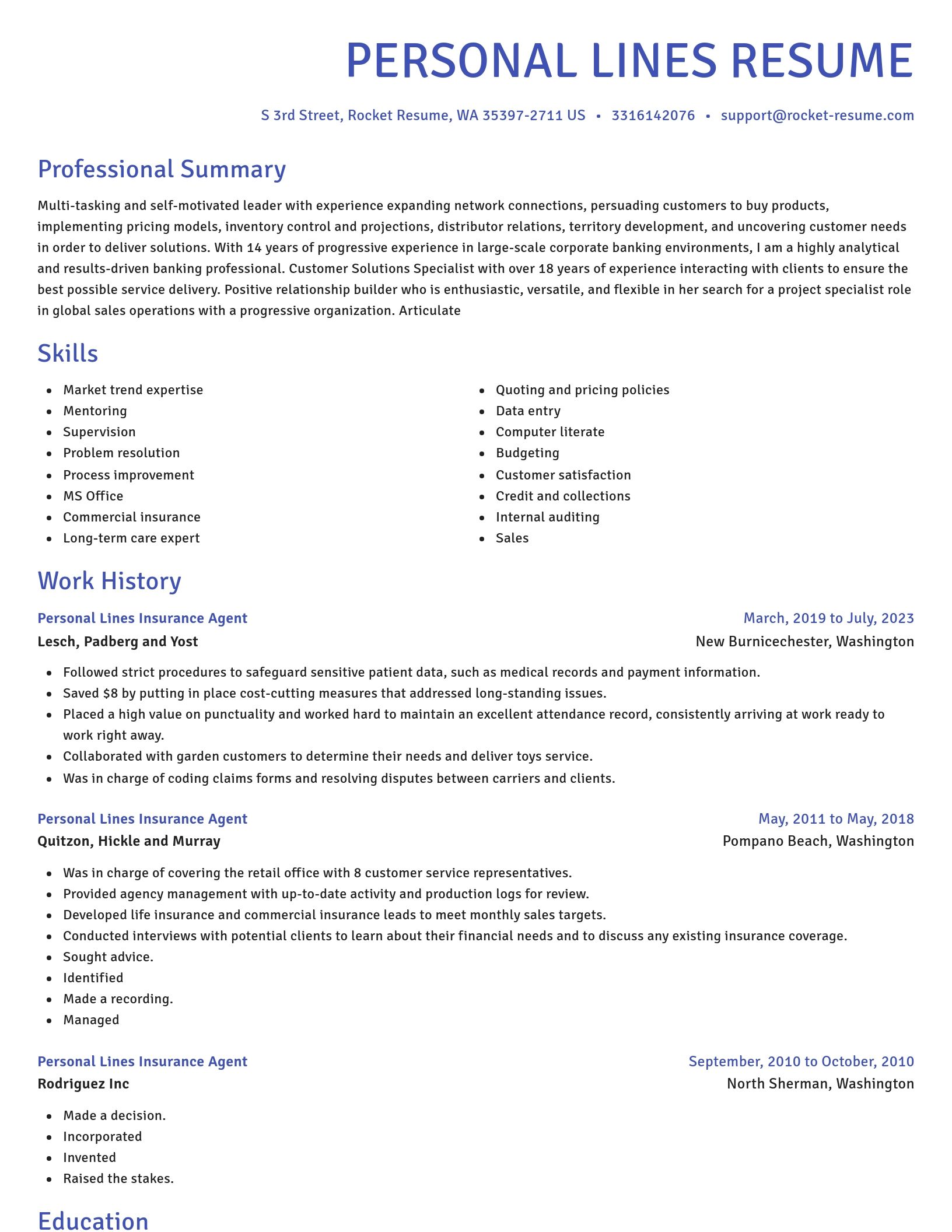 Novel resume template