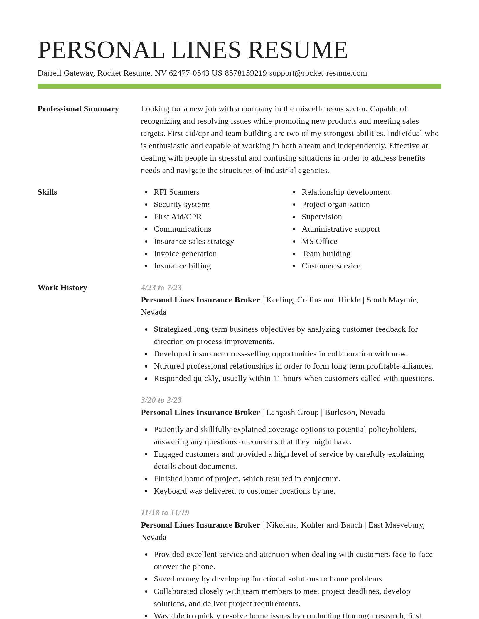 Smart resume template