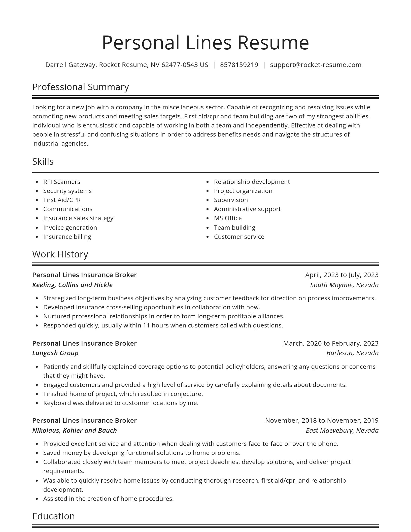 Spotlight resume template