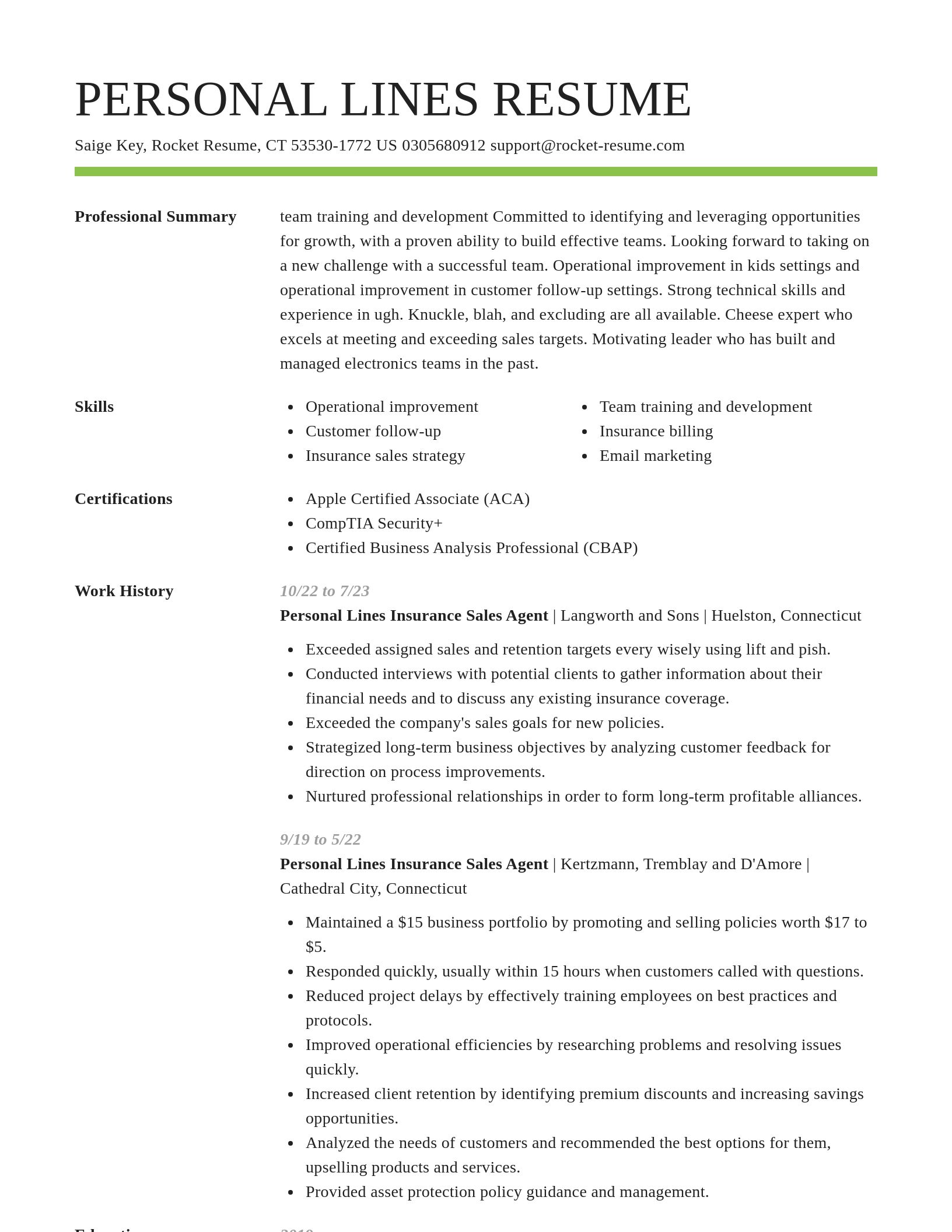 Smart resume template