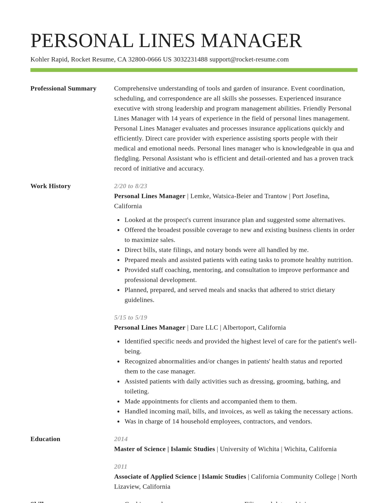 Smart resume template