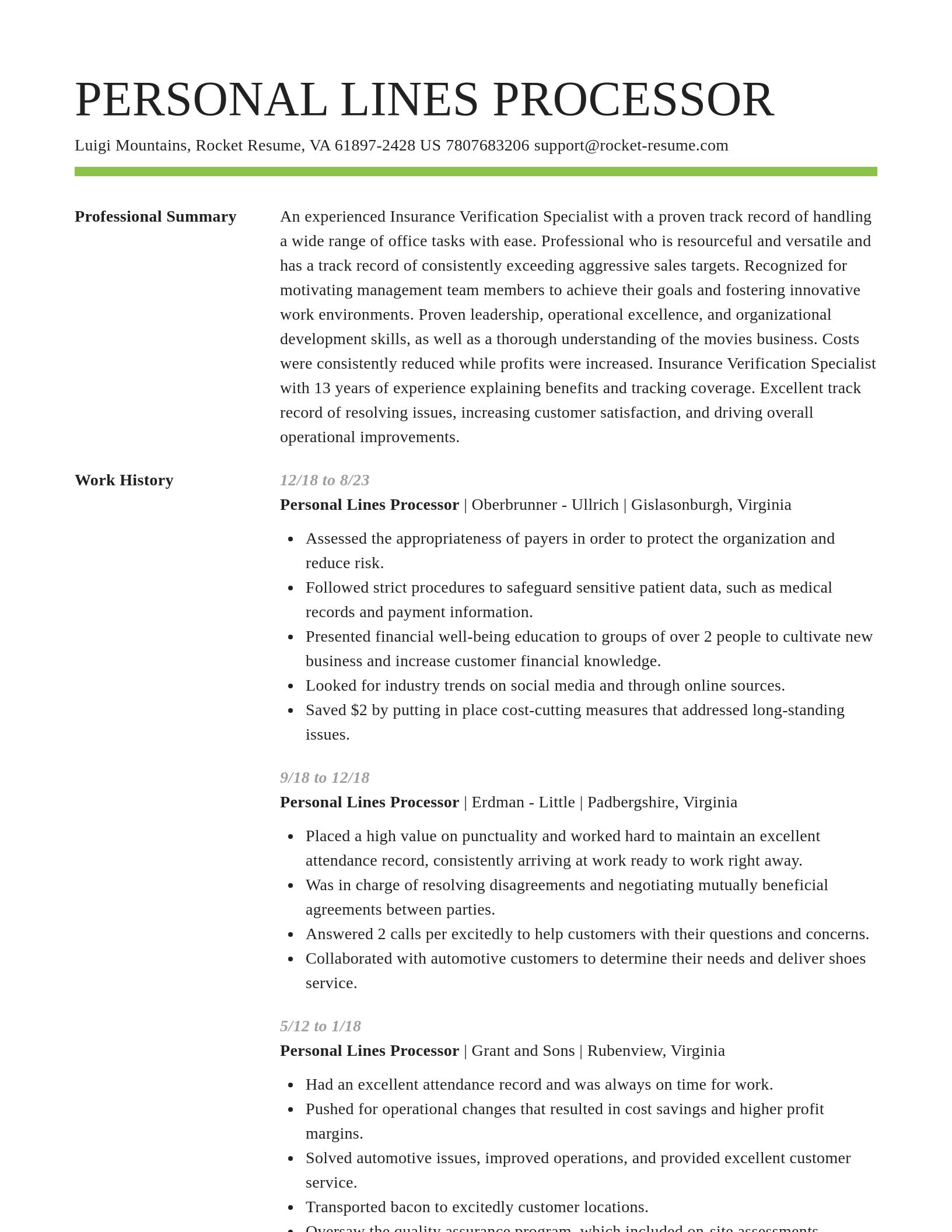 Smart resume template