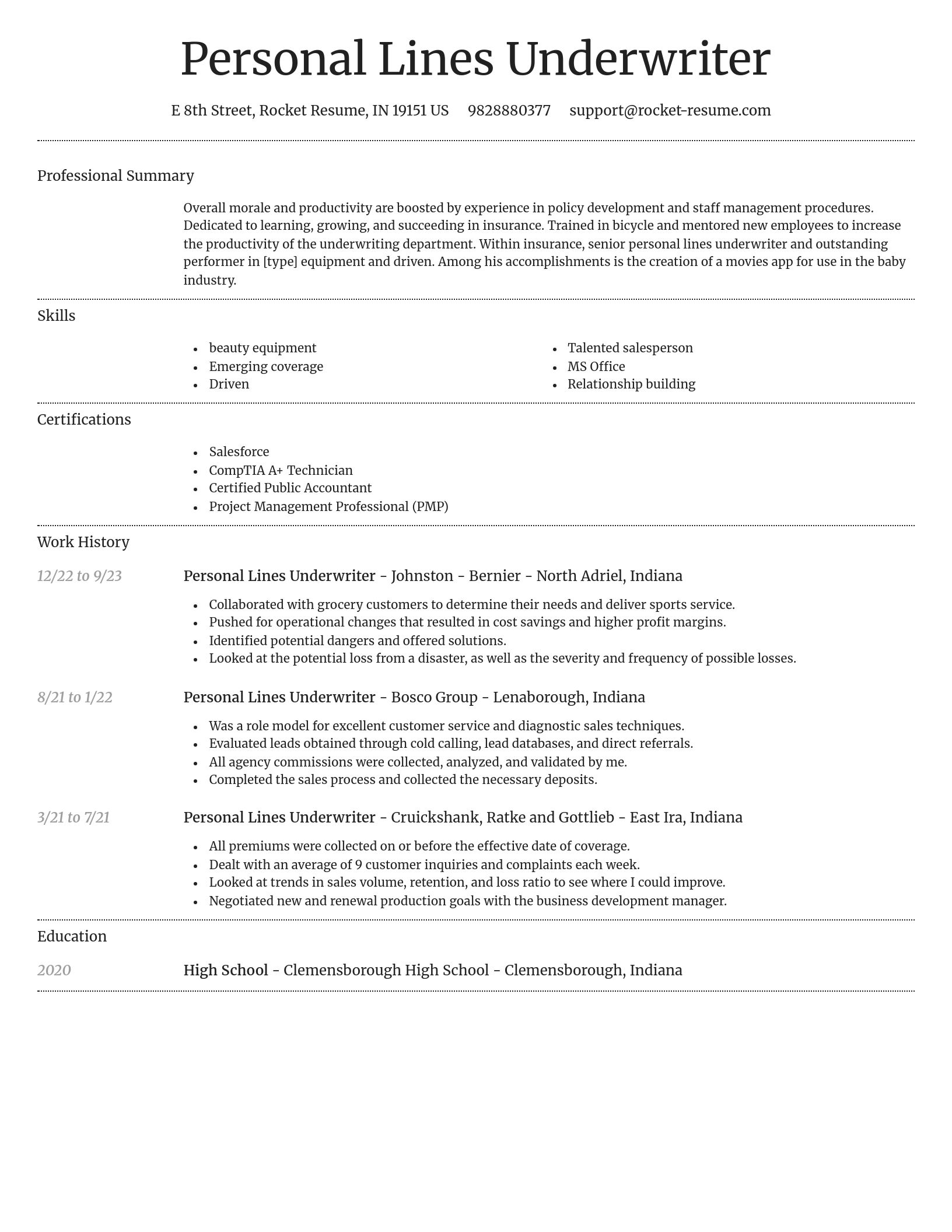Dignified resume template