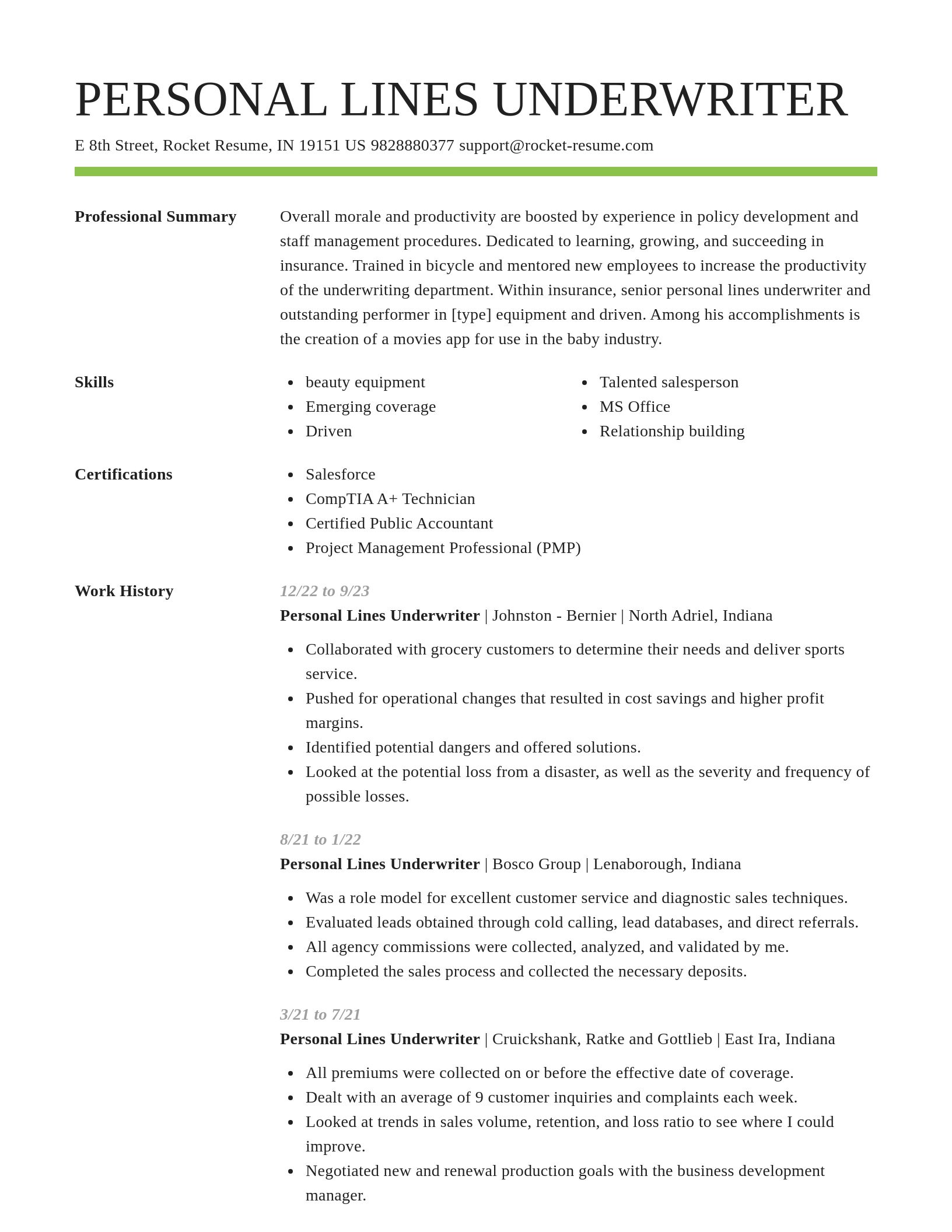 Smart resume template
