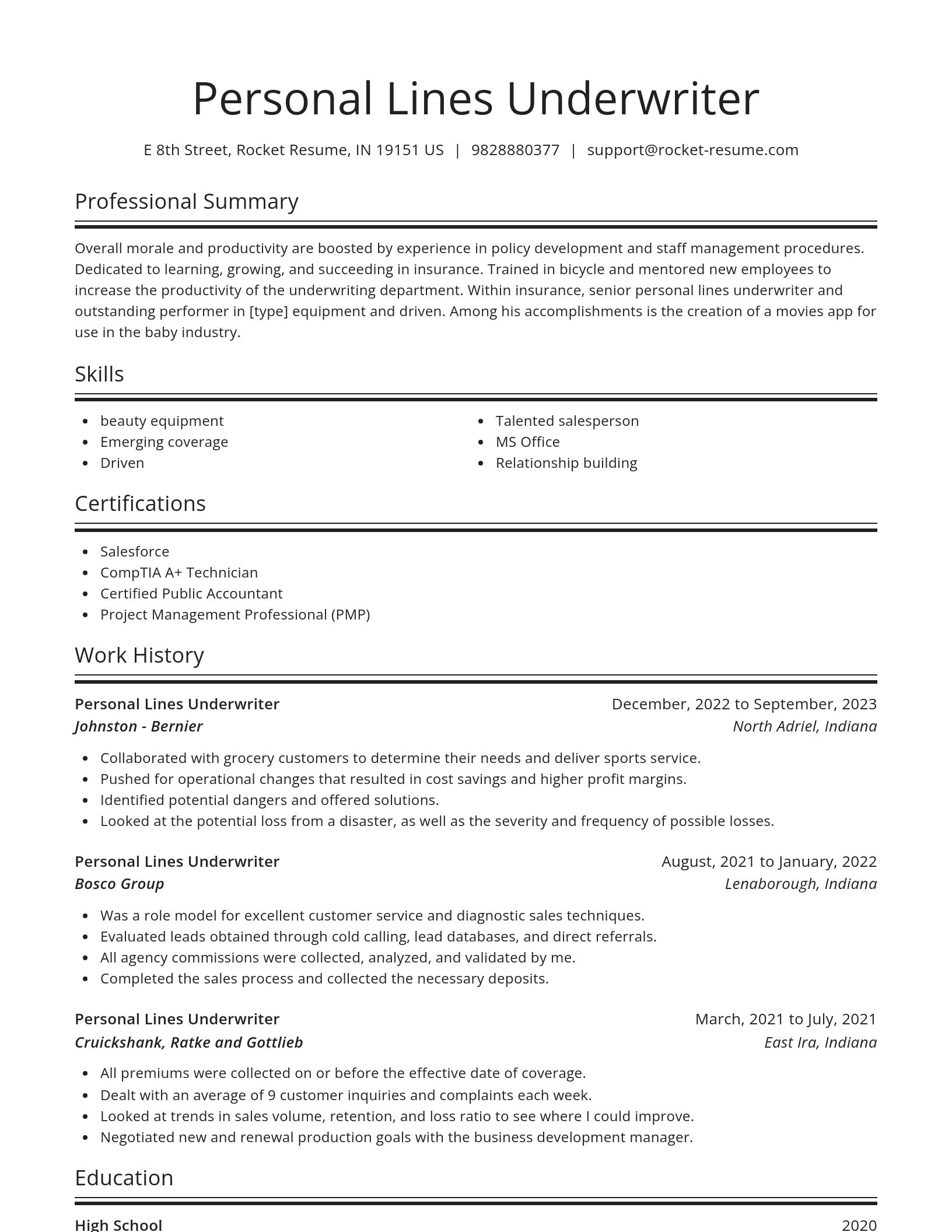 Spotlight resume template
