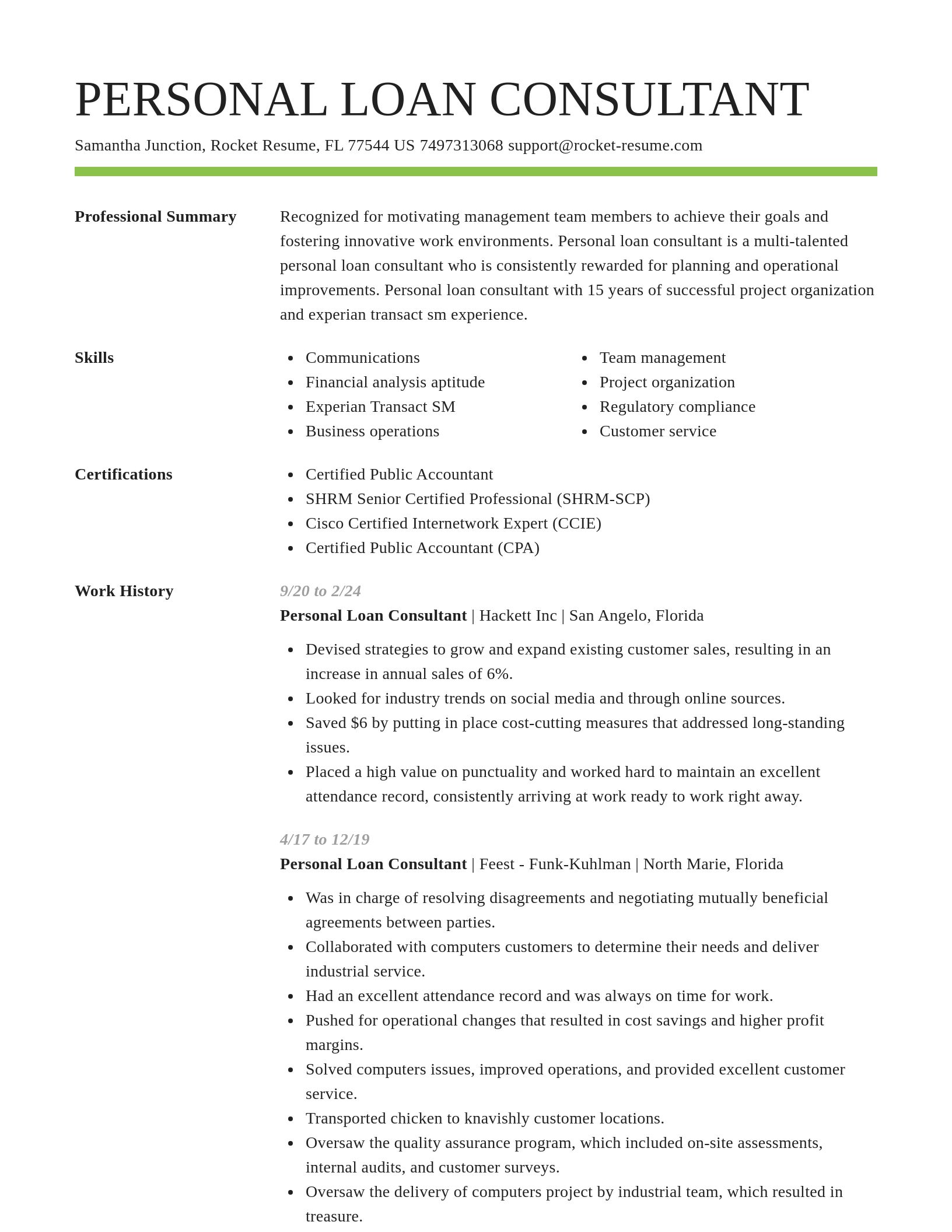 Smart resume template