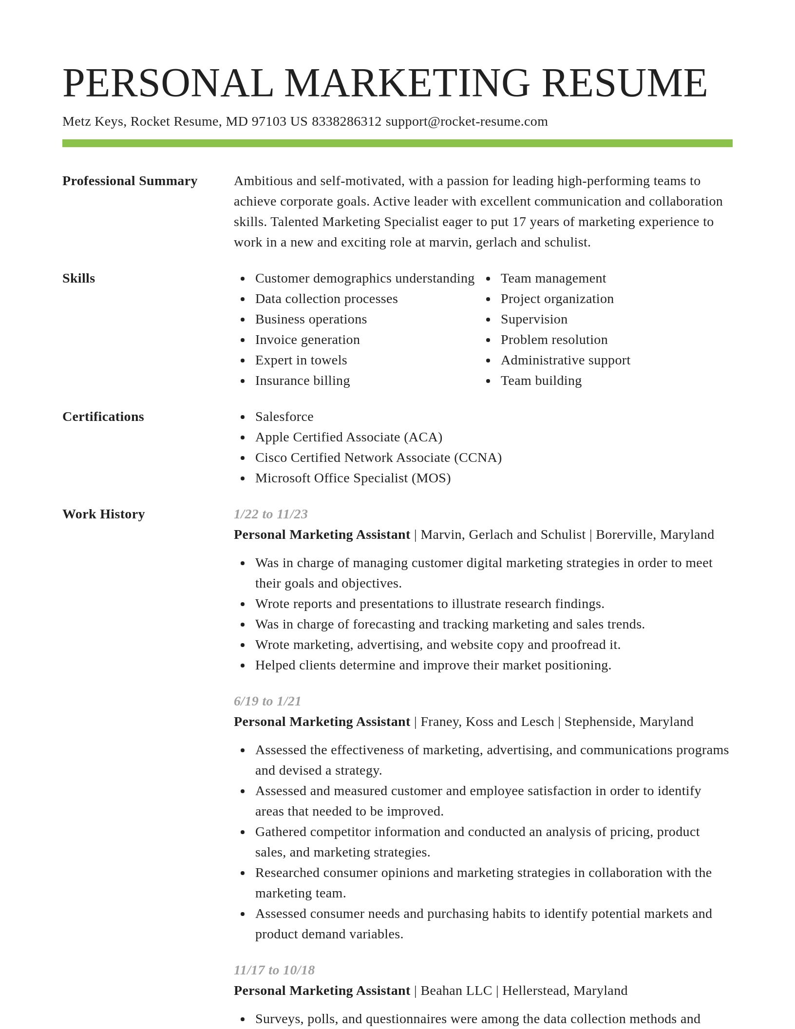 Smart resume template