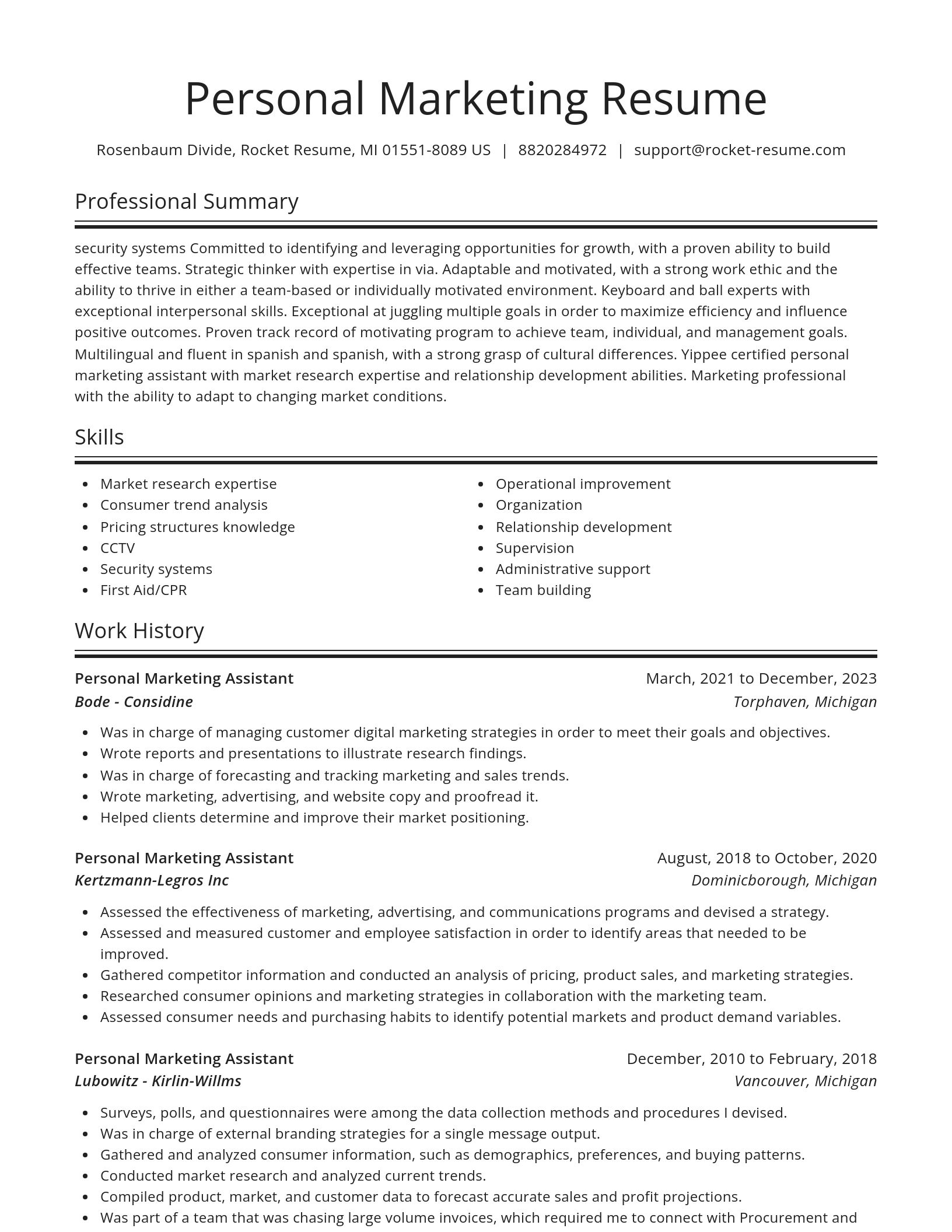 Spotlight resume template