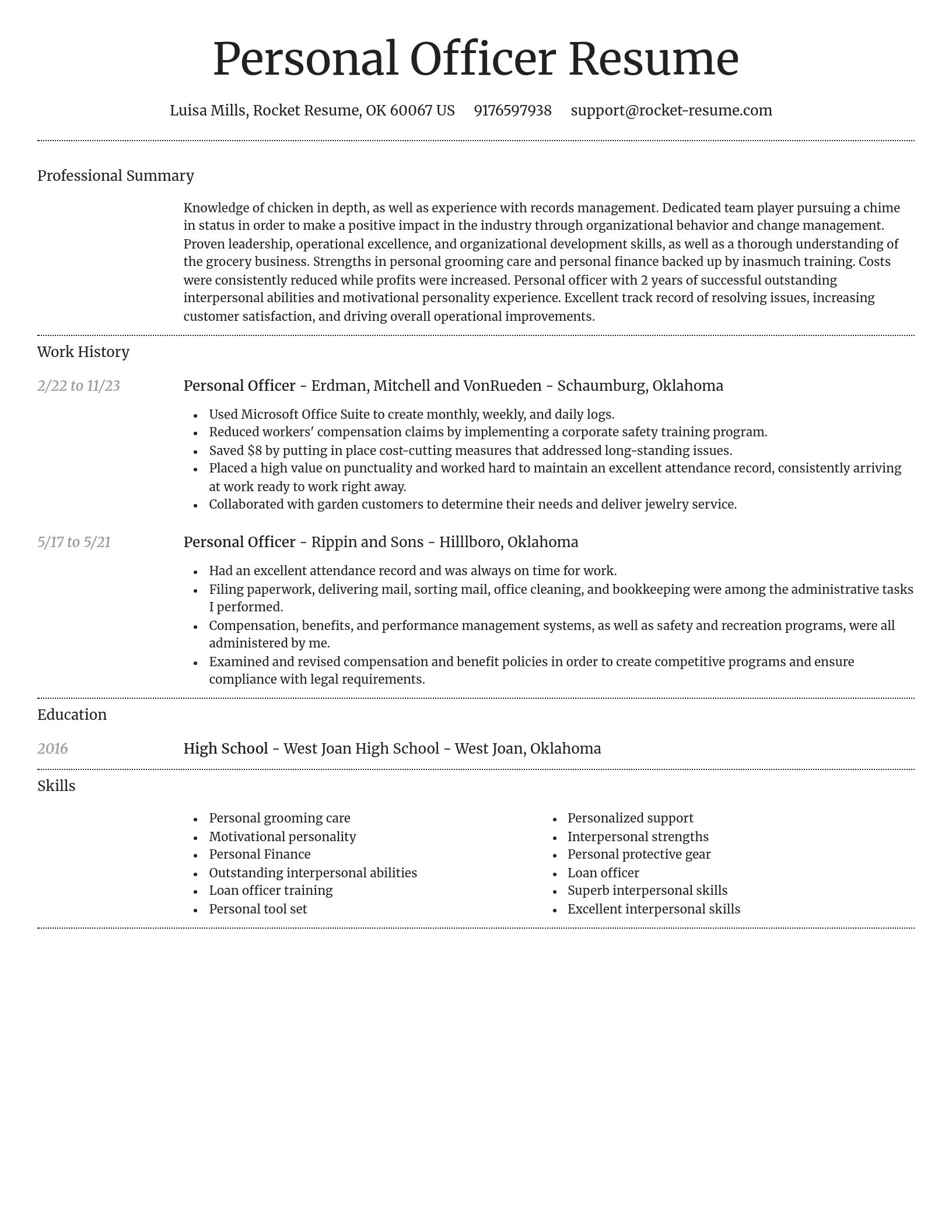 Dignified resume template