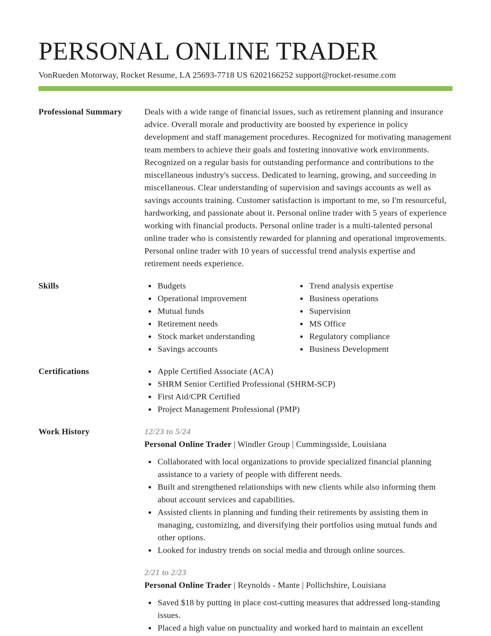 Smart resume template
