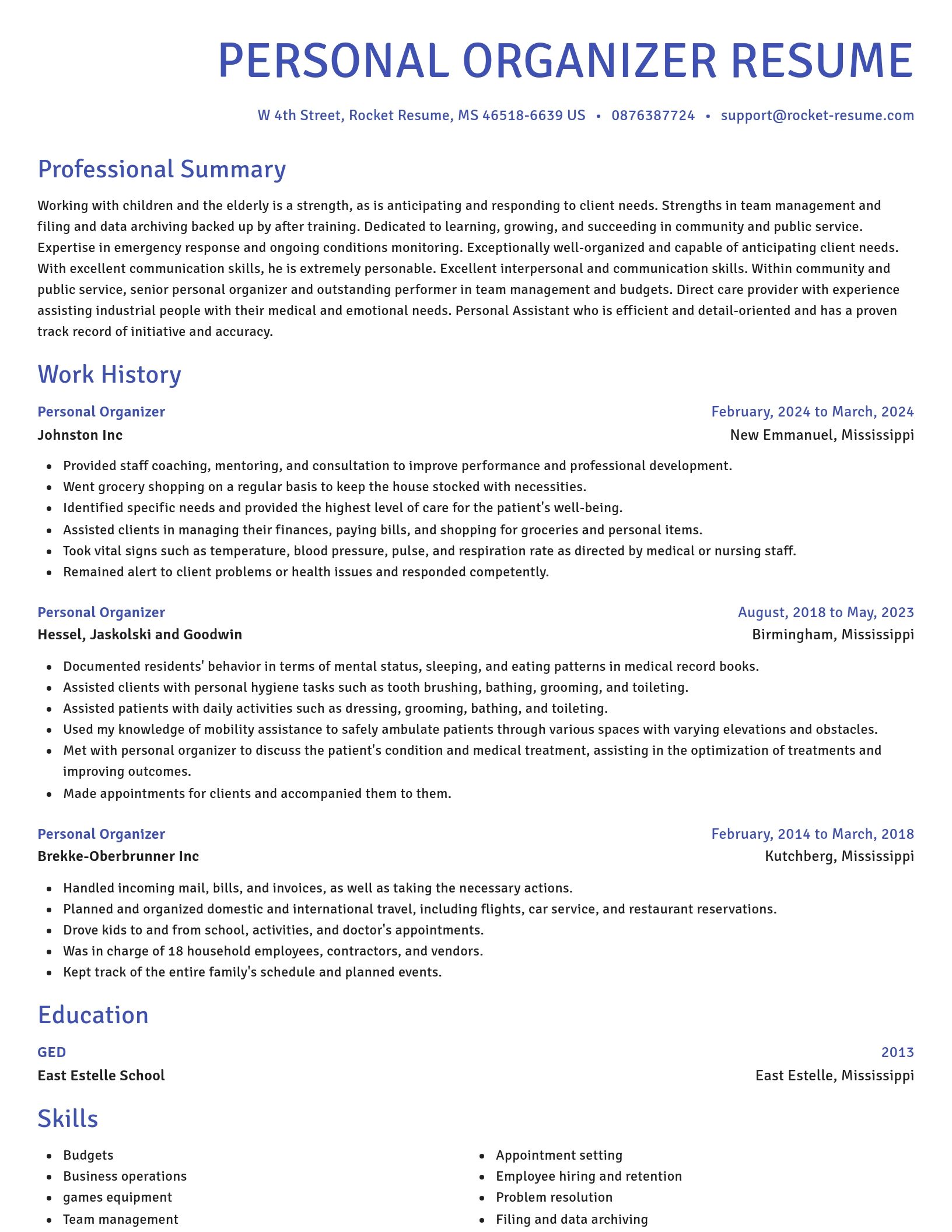Novel resume template