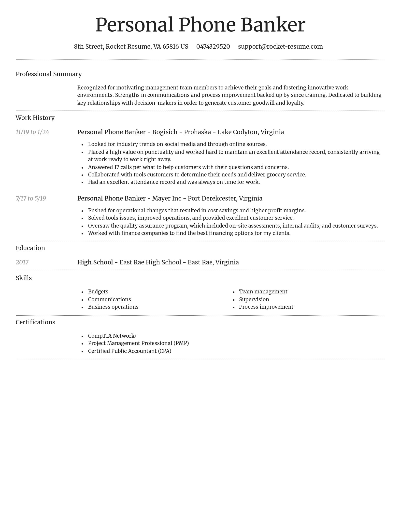 Dignified resume template