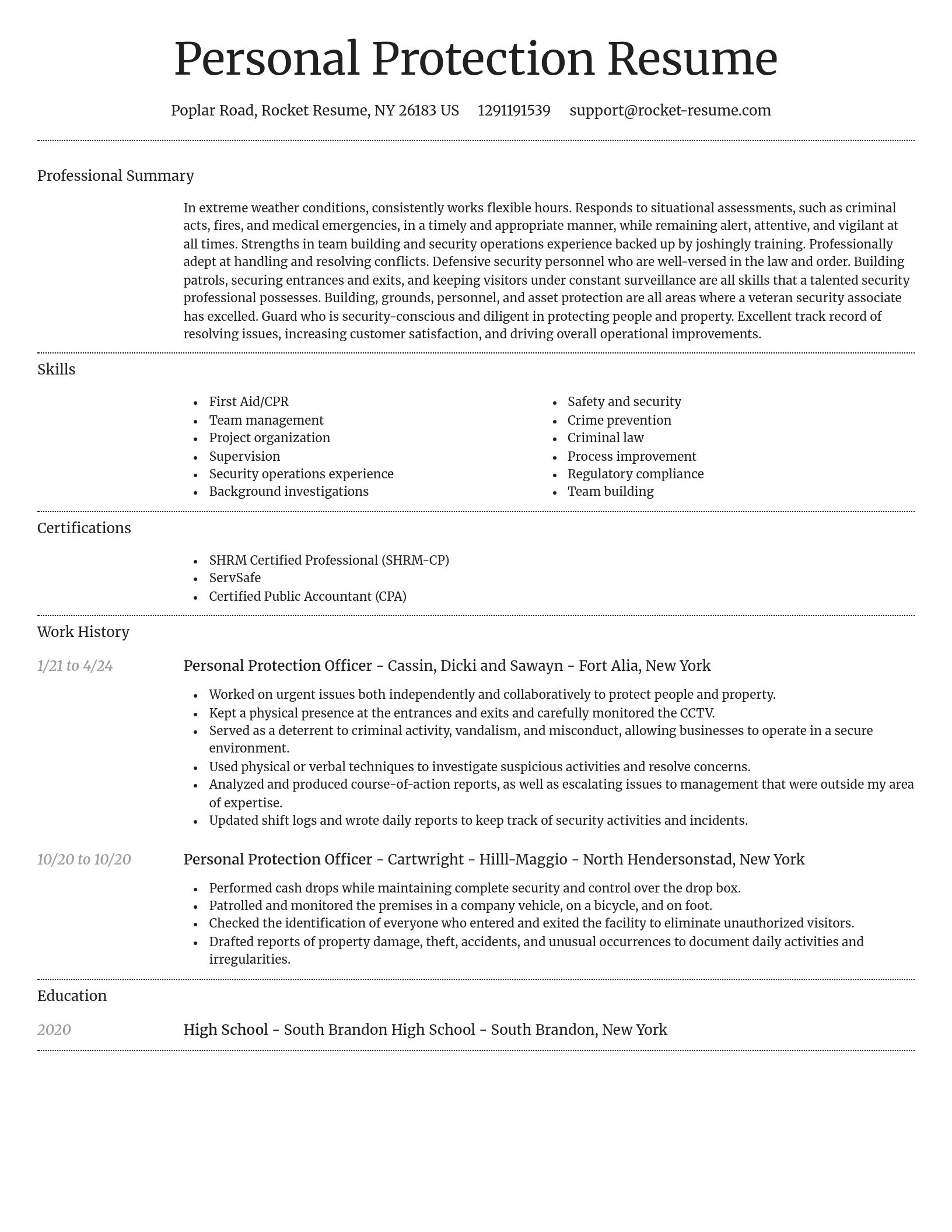 Dignified resume template