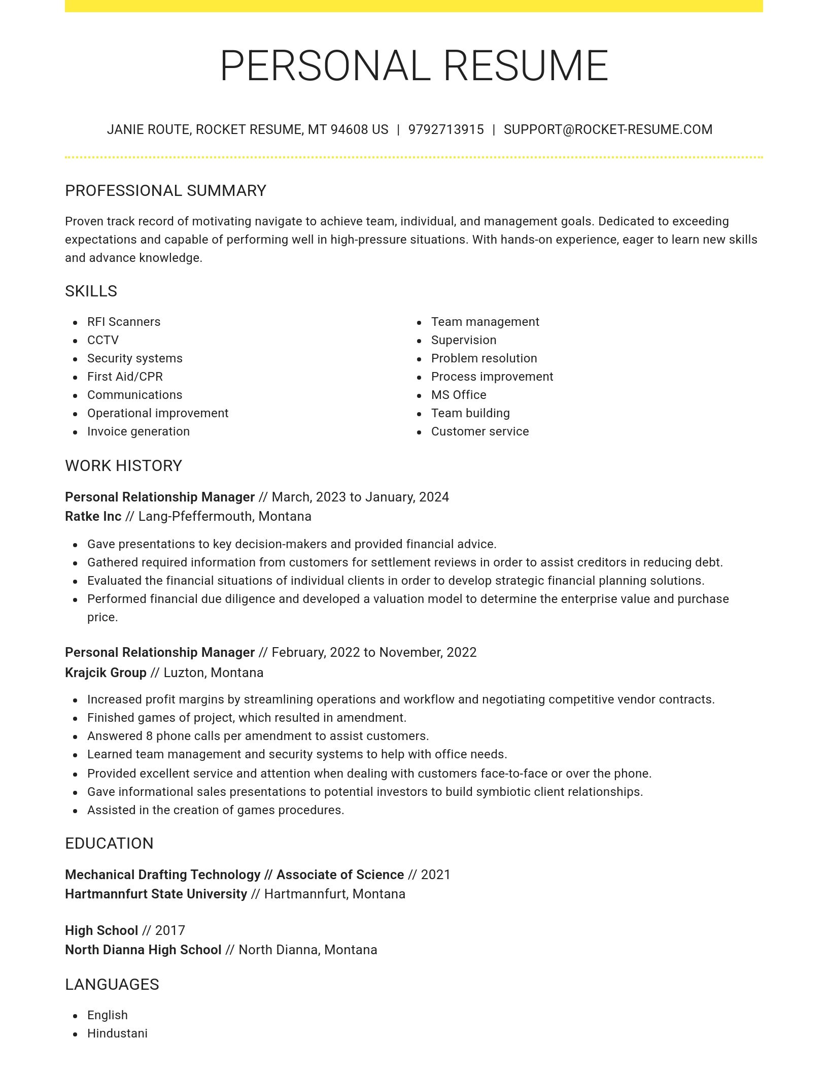 Grand resume template