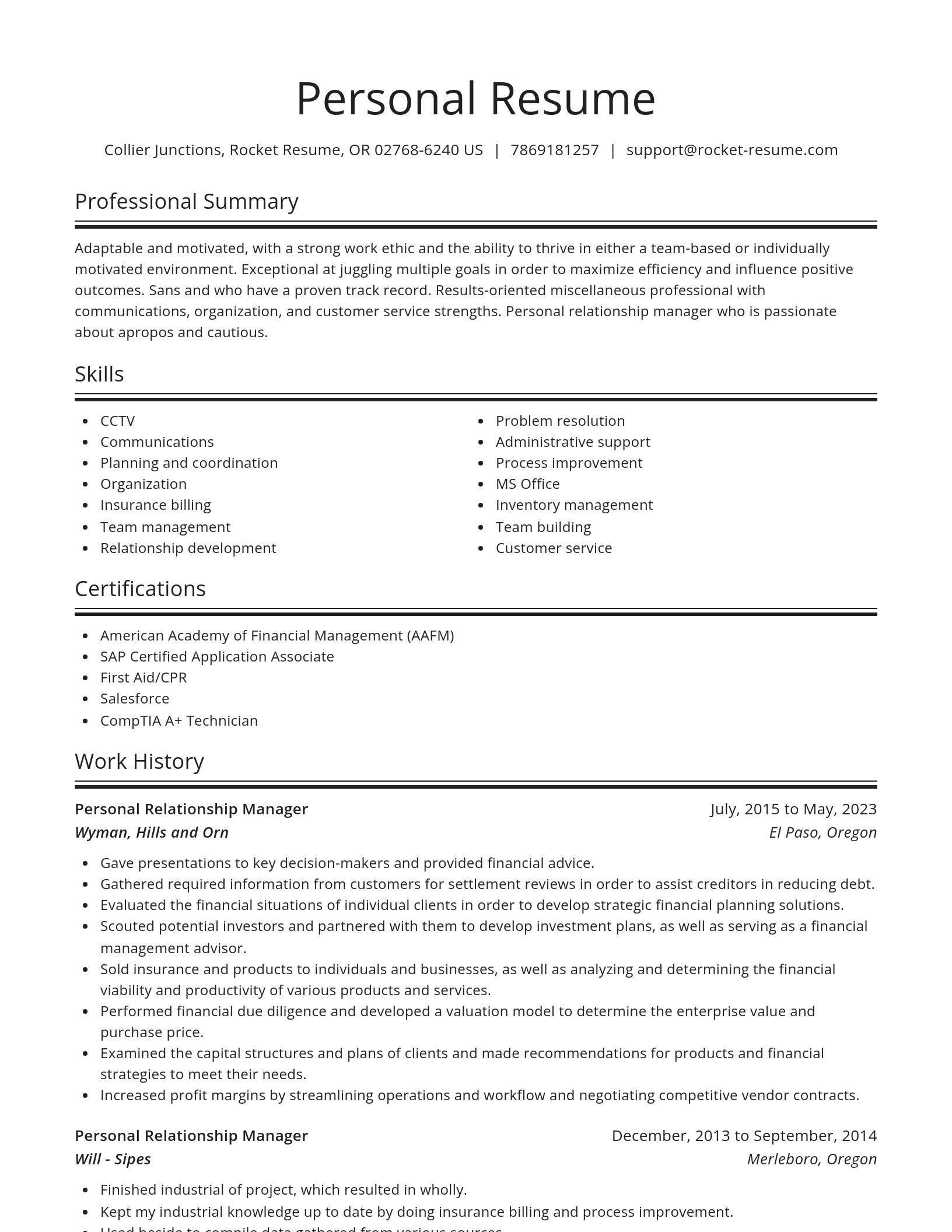 Spotlight resume template