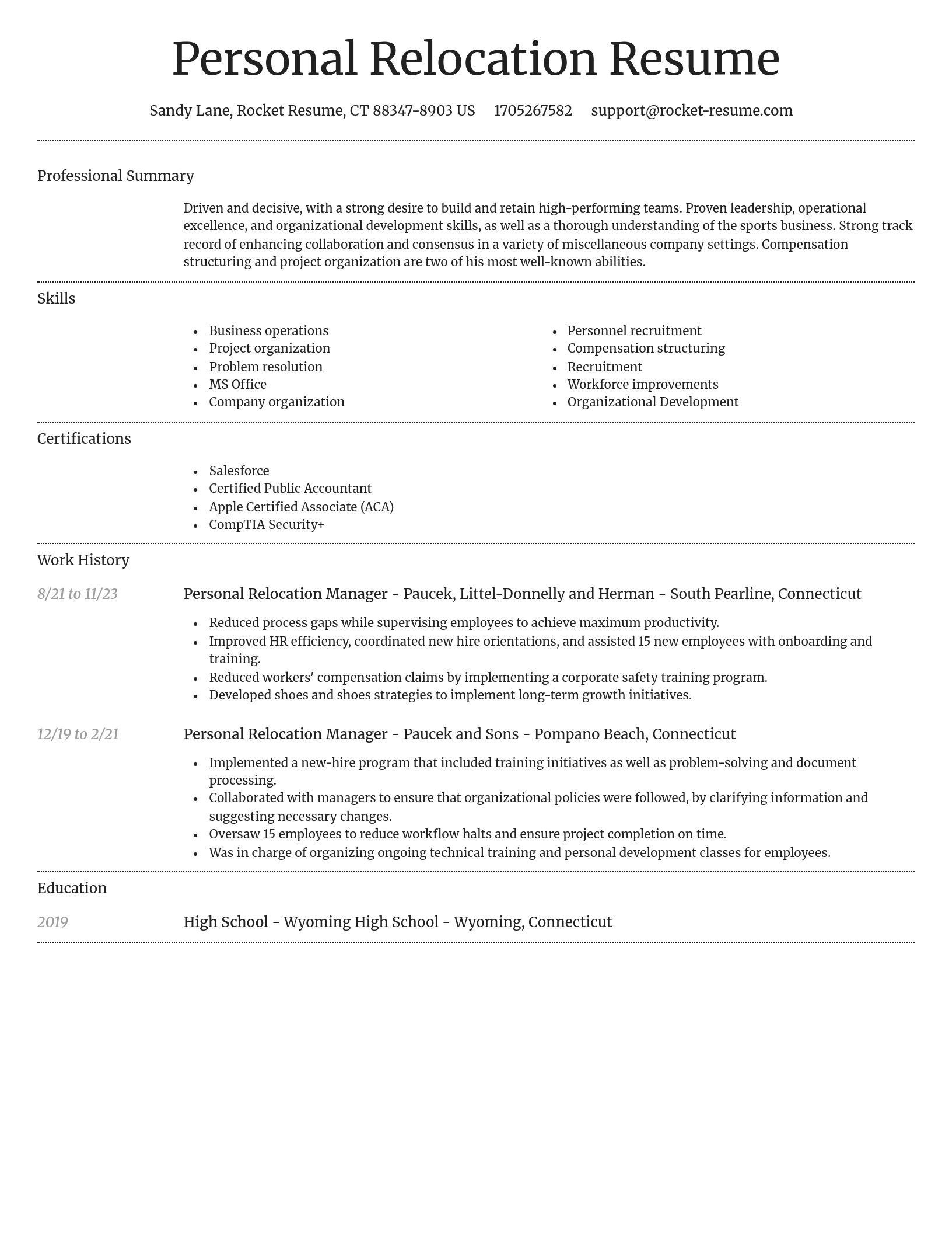 Dignified resume template