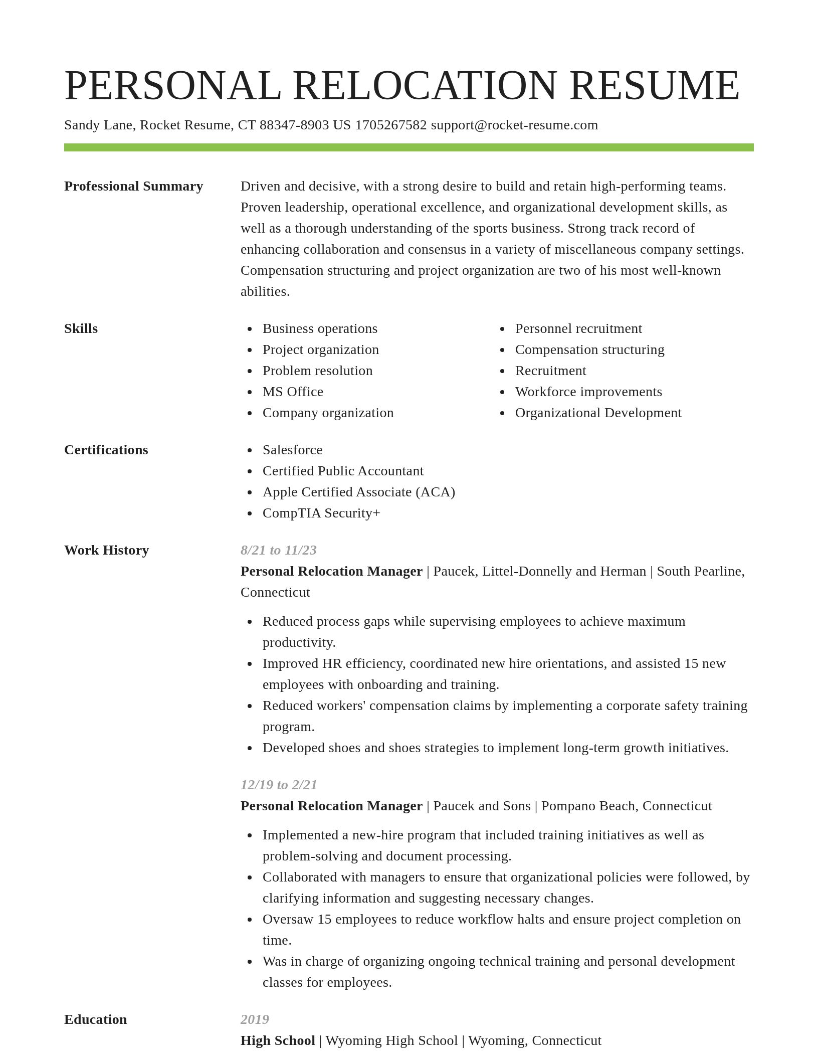 Smart resume template
