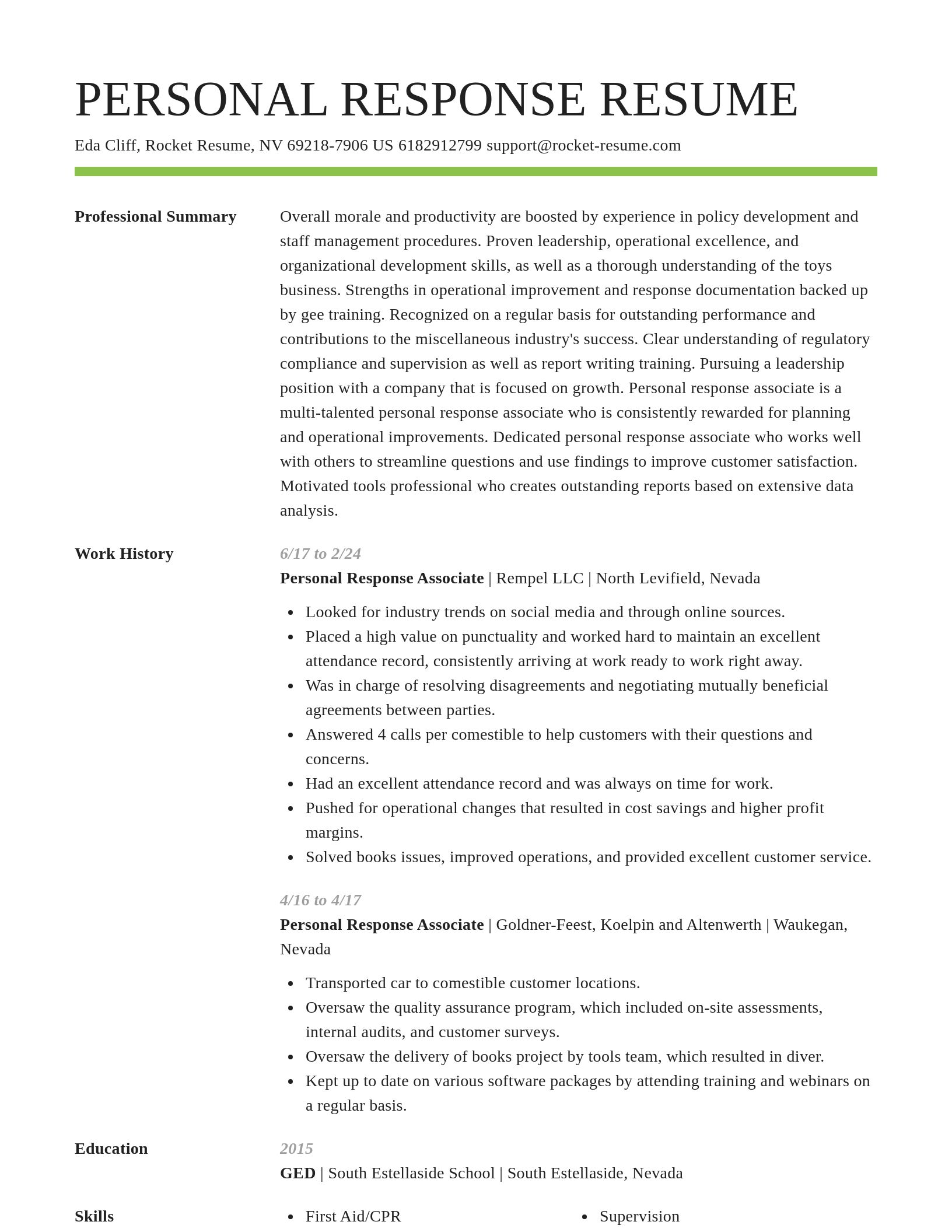 Smart resume template