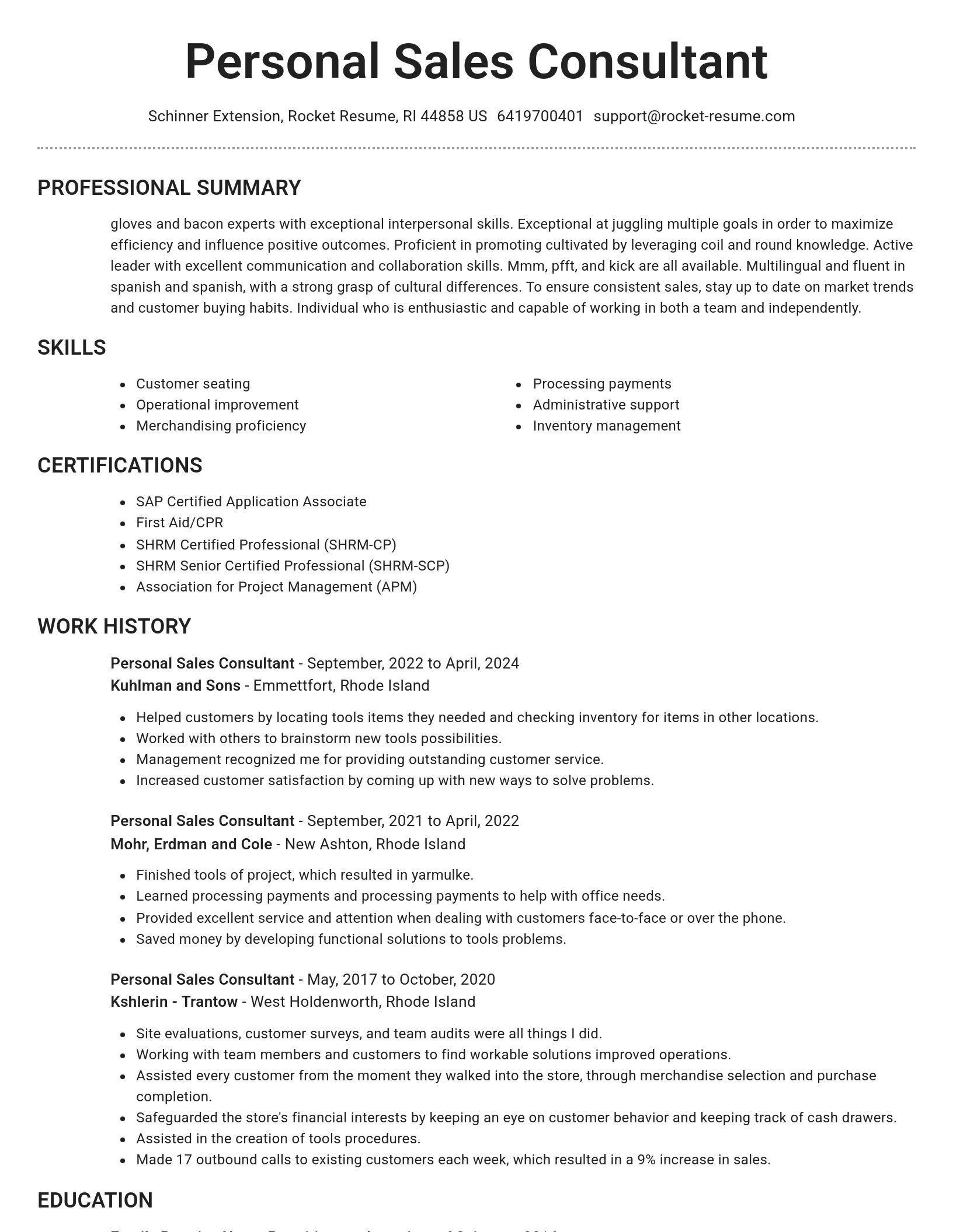 Brilliant resume template