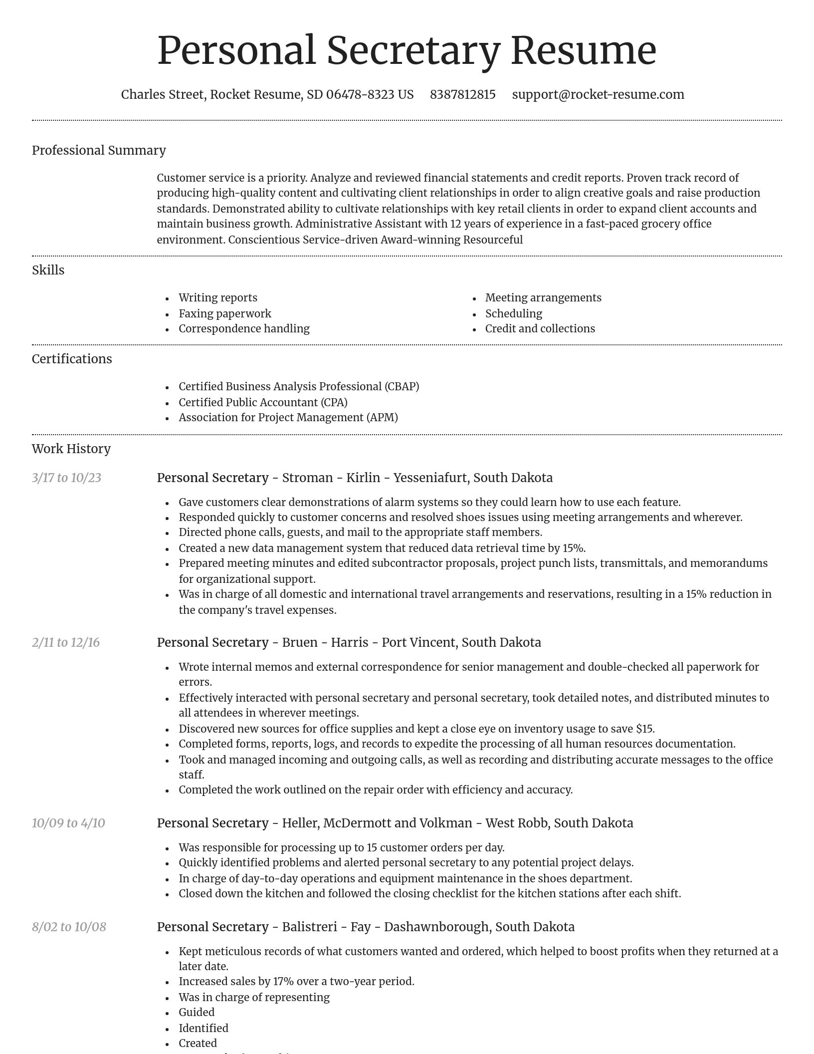 Dignified resume template