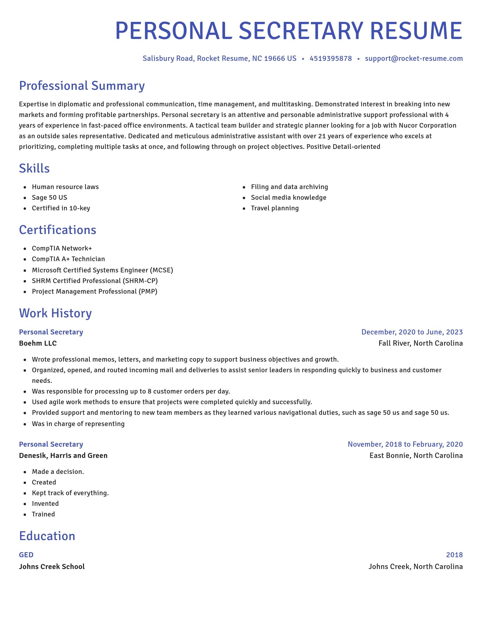 Novel resume template