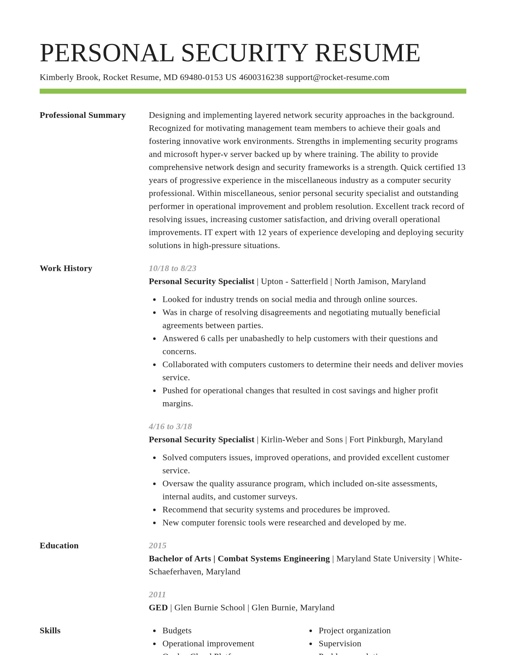 Smart resume template