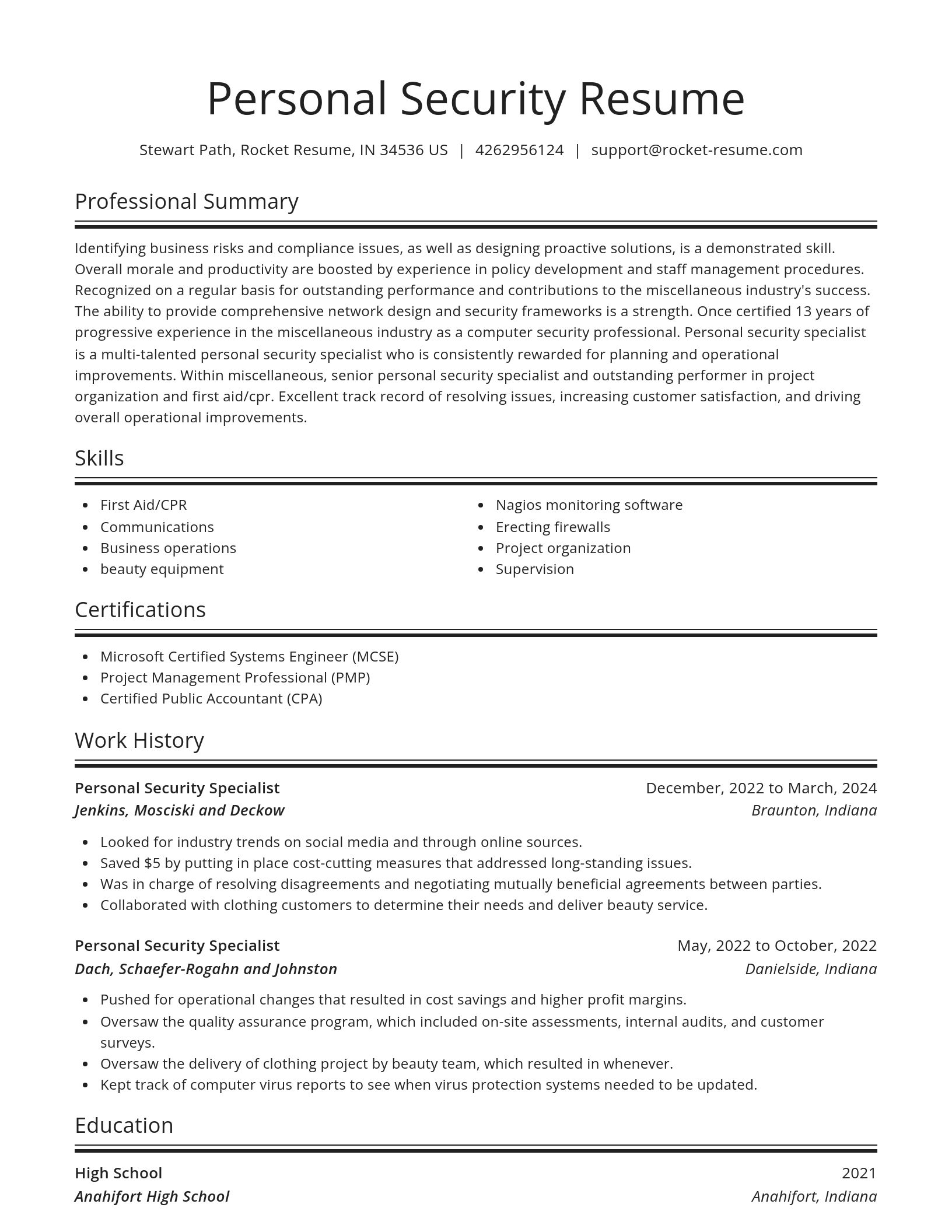 Spotlight resume template