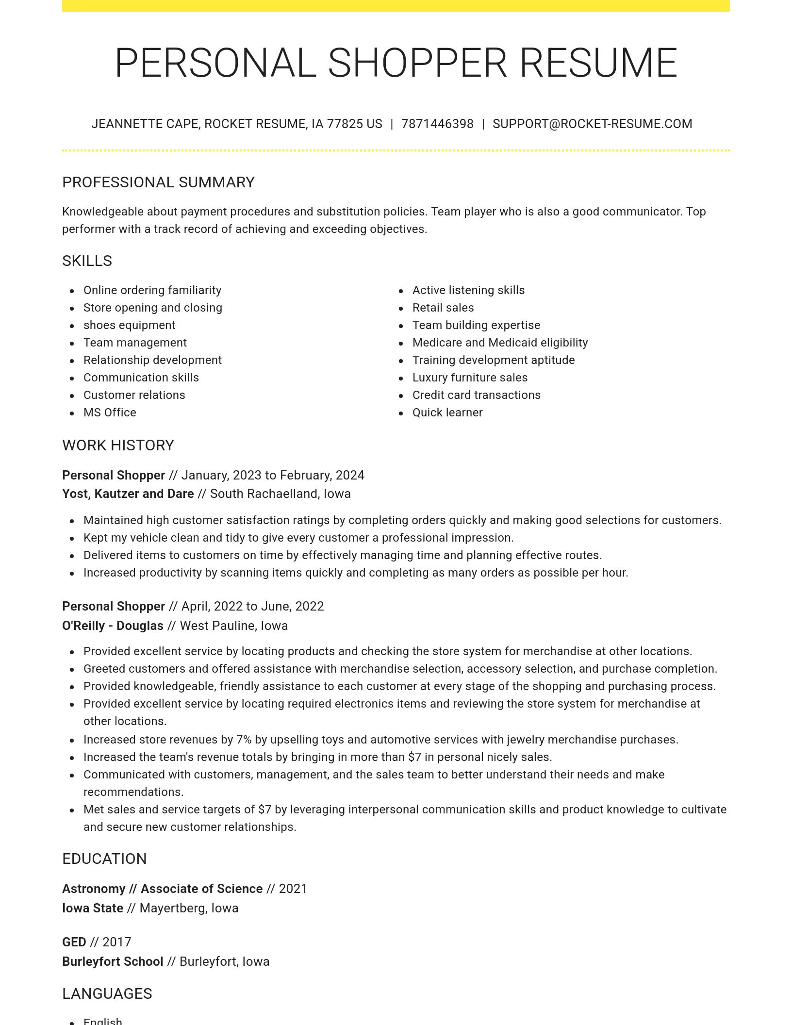 Grand resume template
