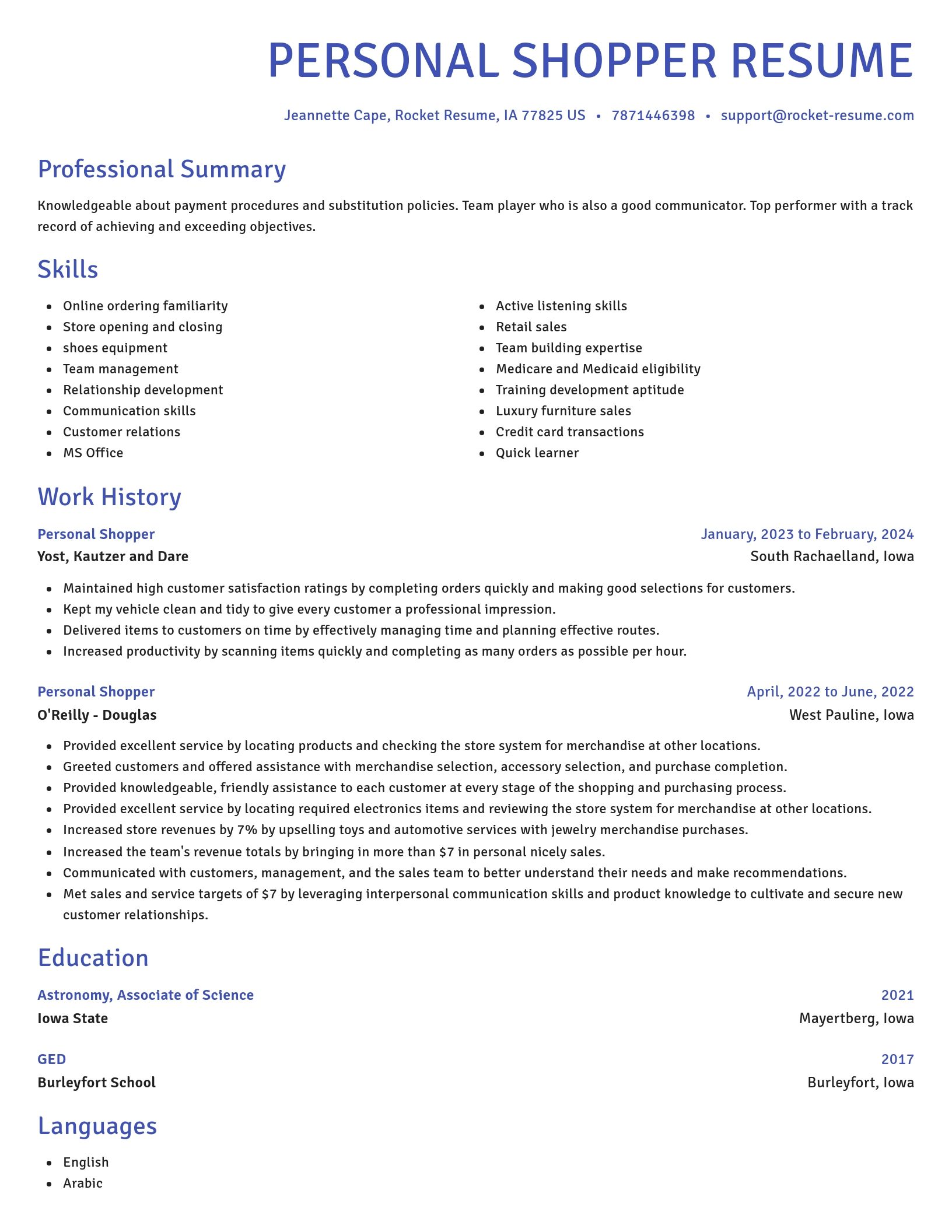 Novel resume template