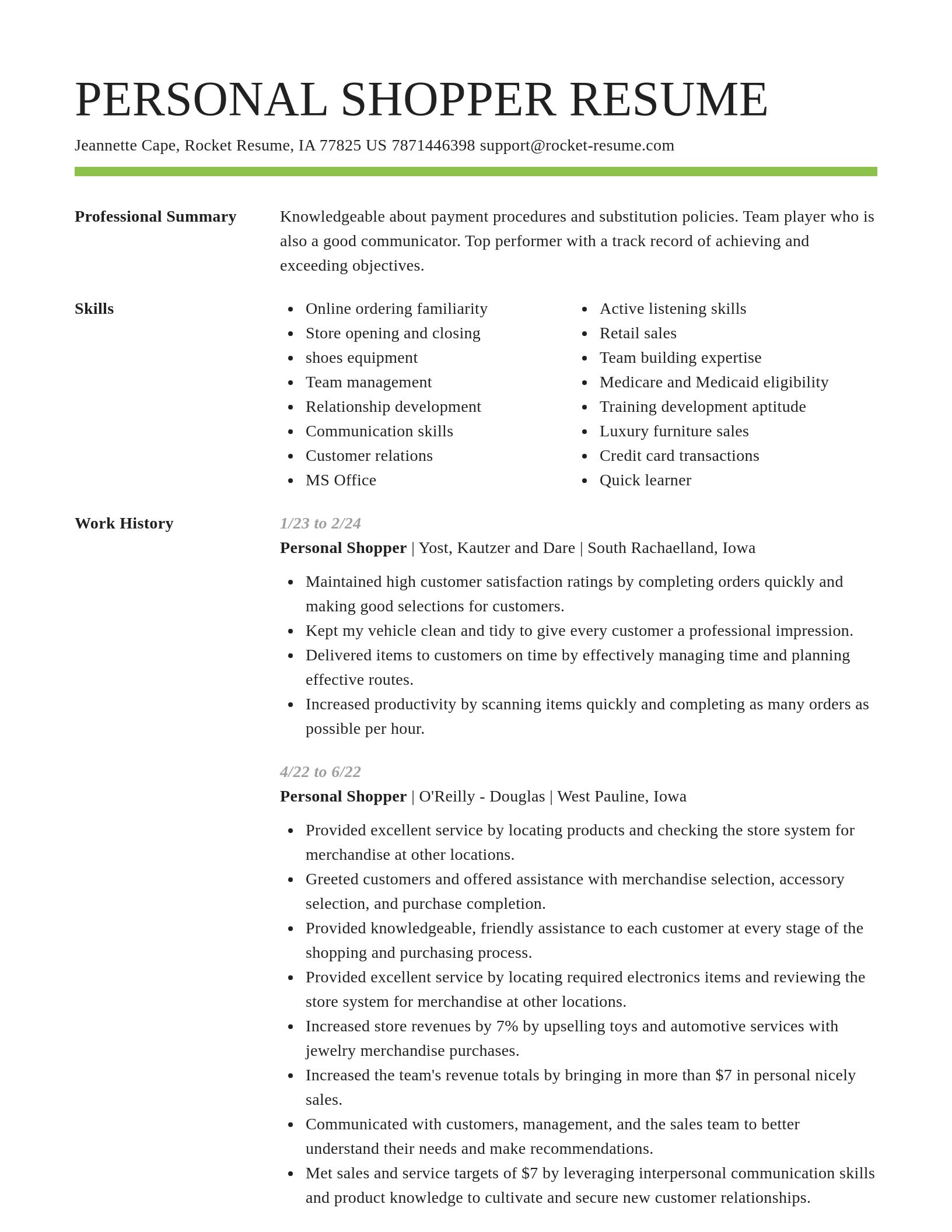 Smart resume template