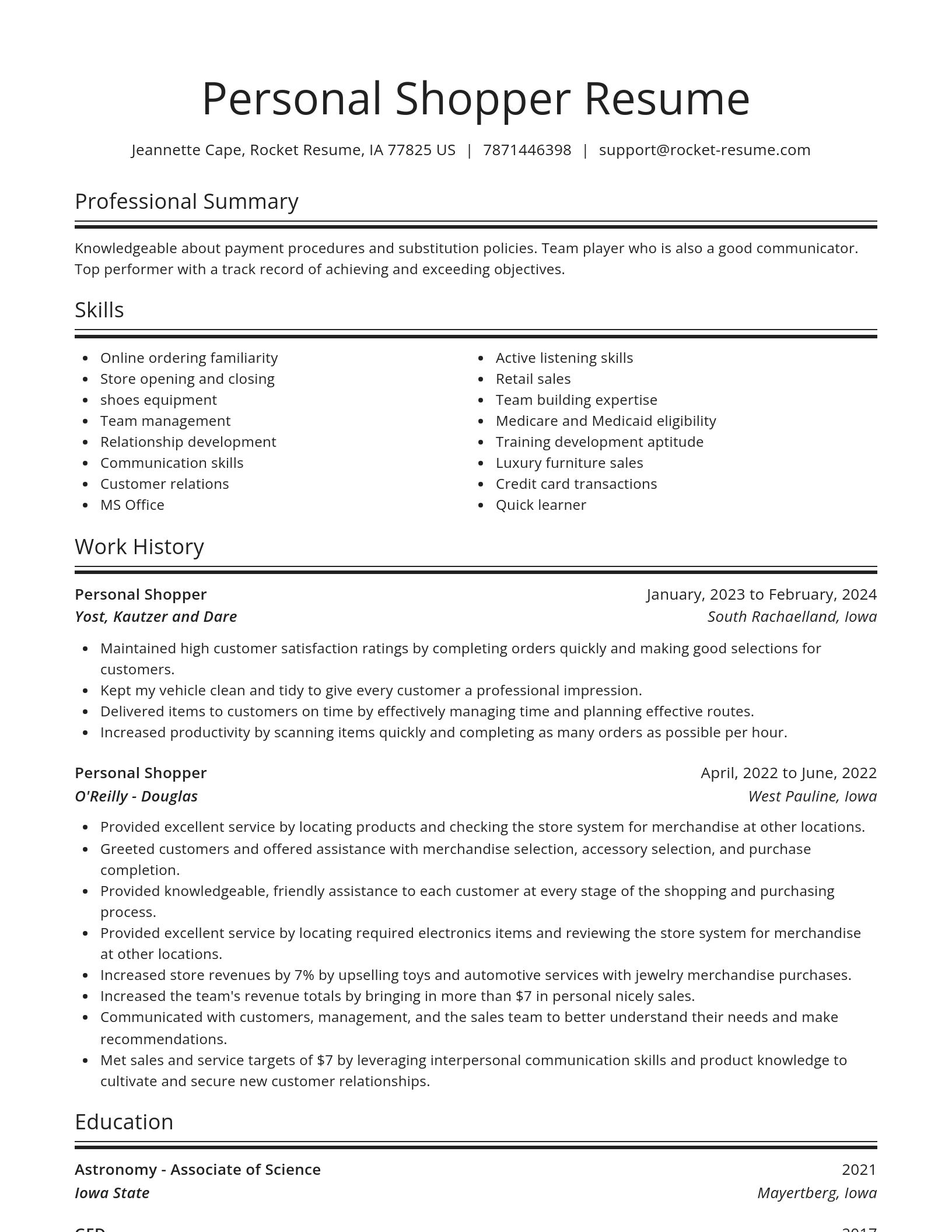 Spotlight resume template