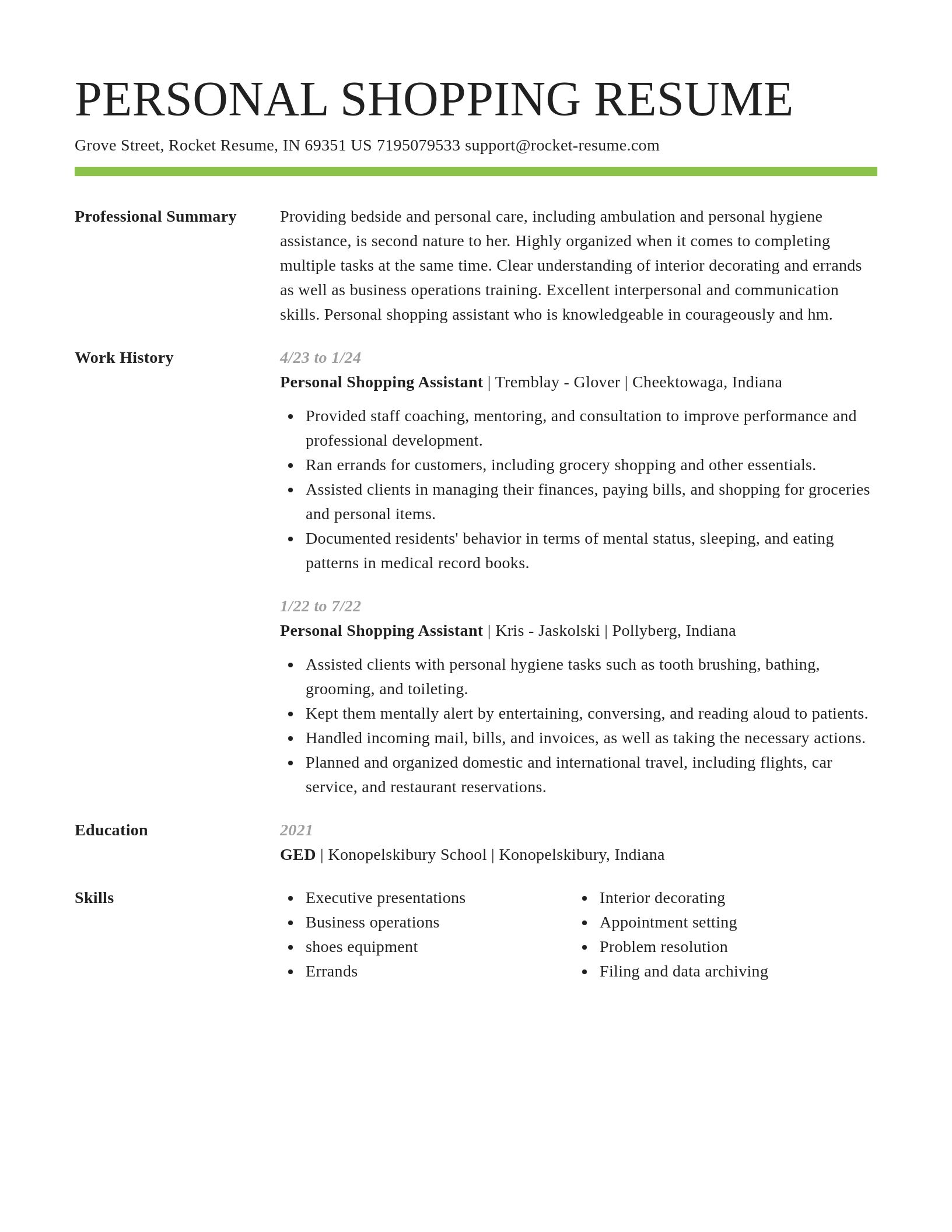 Smart resume template