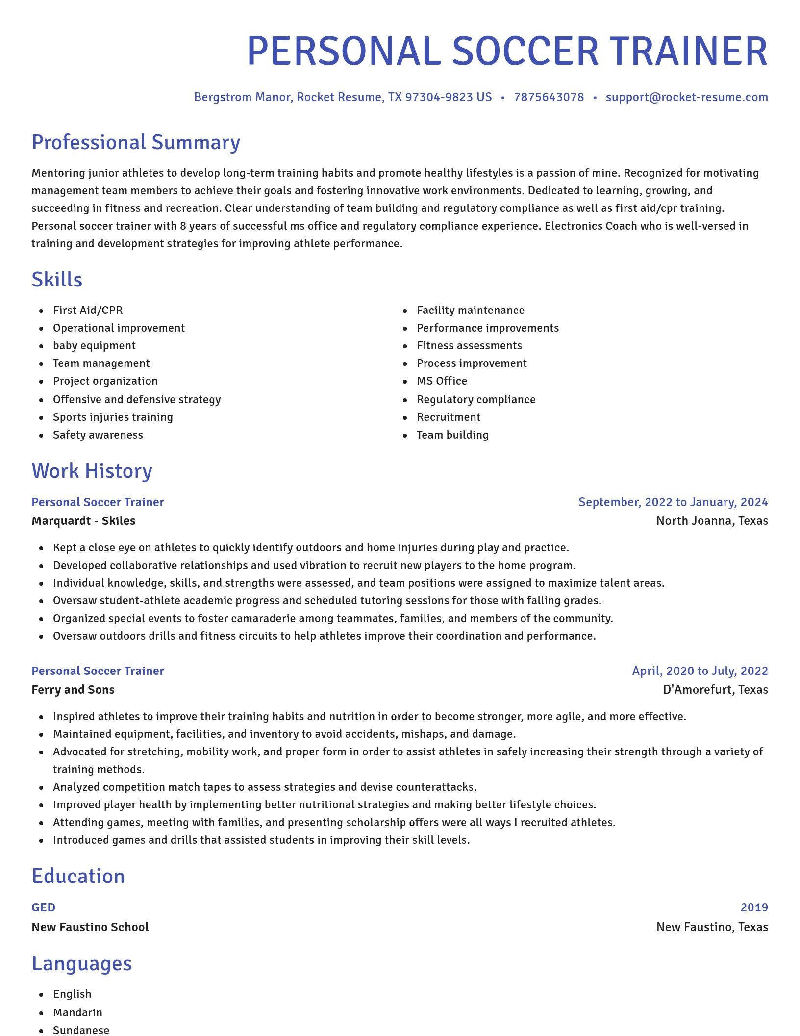 Novel resume template