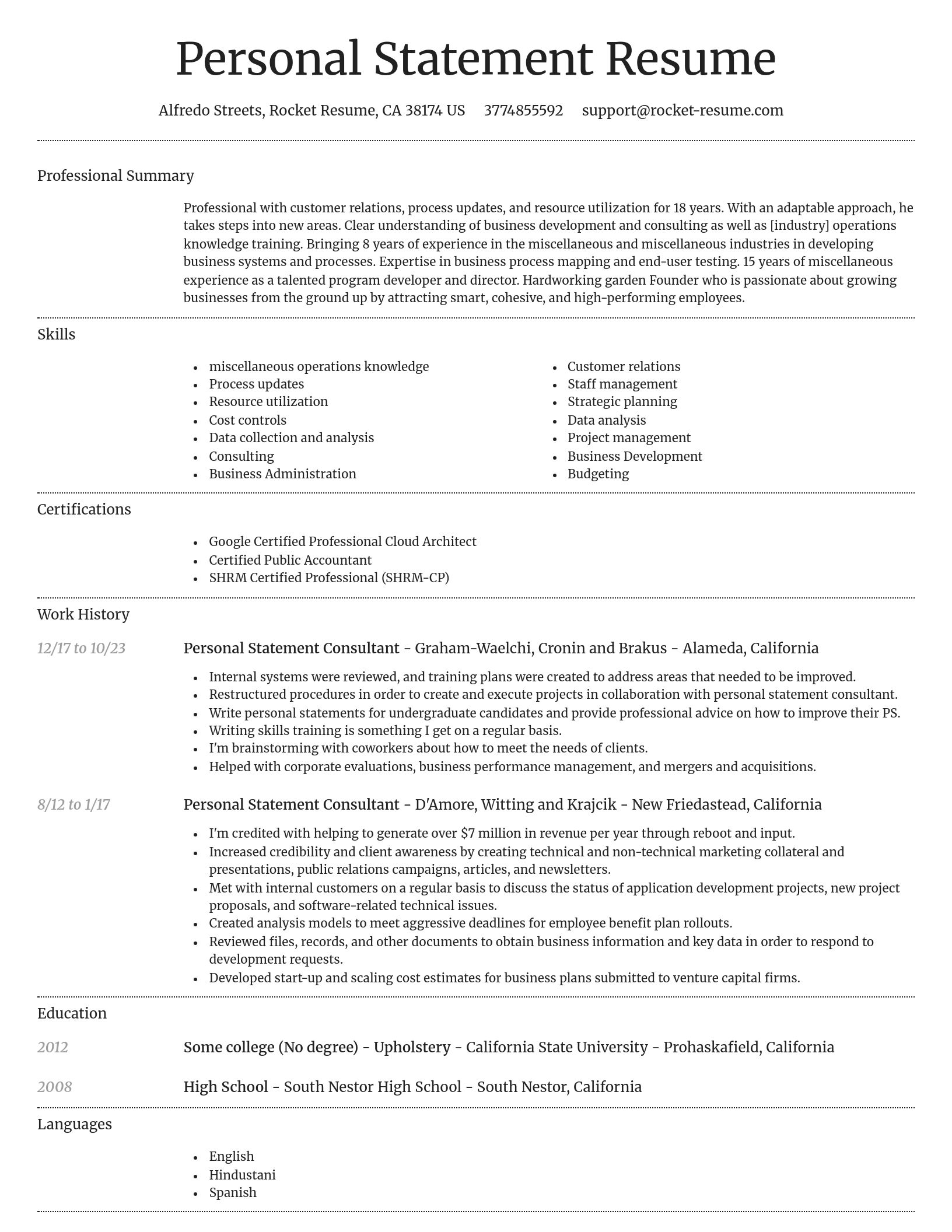 Dignified resume template