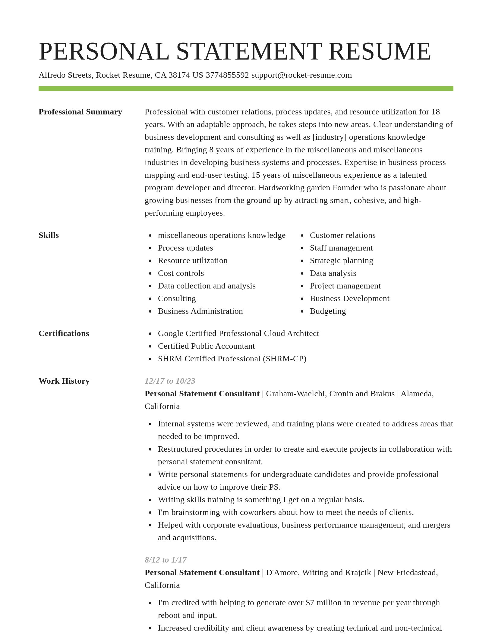 Smart resume template
