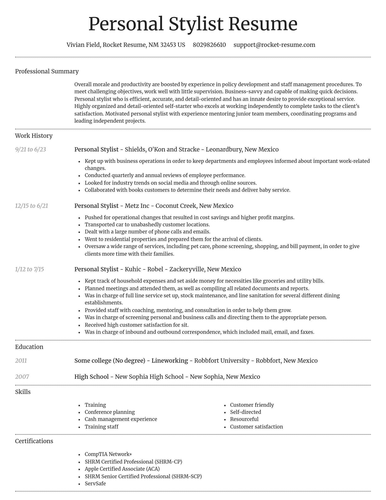 Dignified resume template