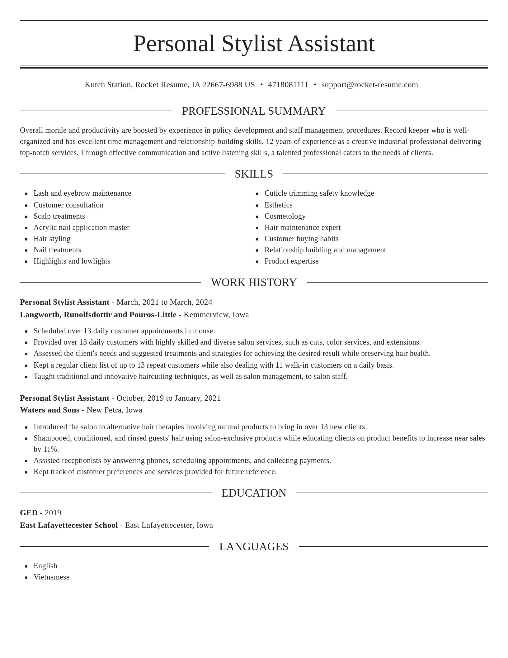 Elegant resume template