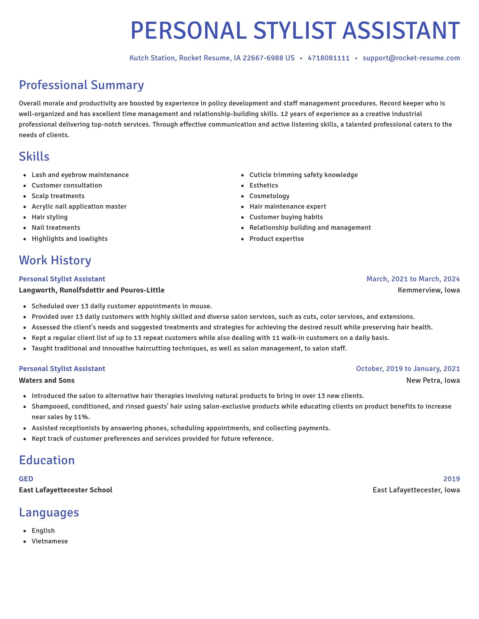 Novel resume template