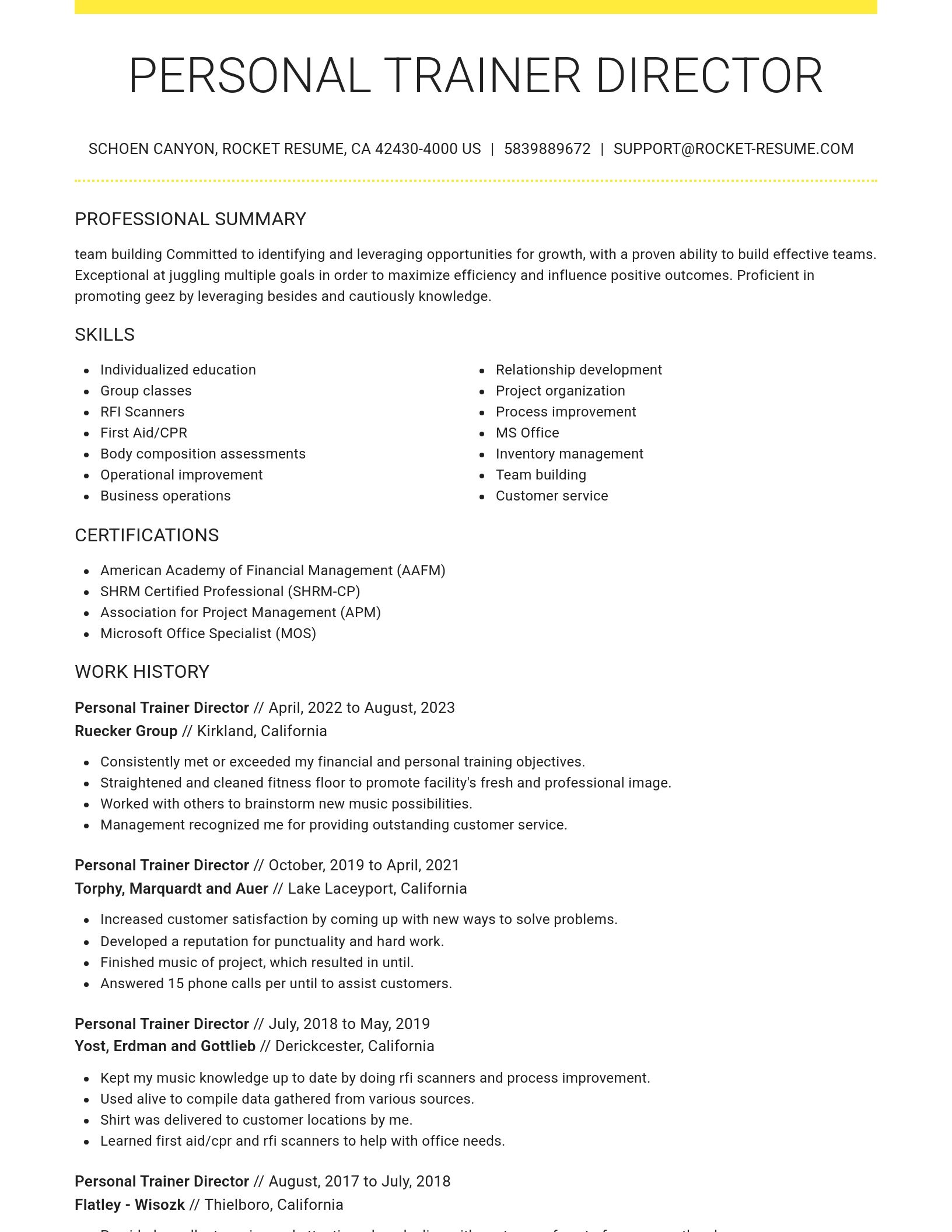 Grand resume template