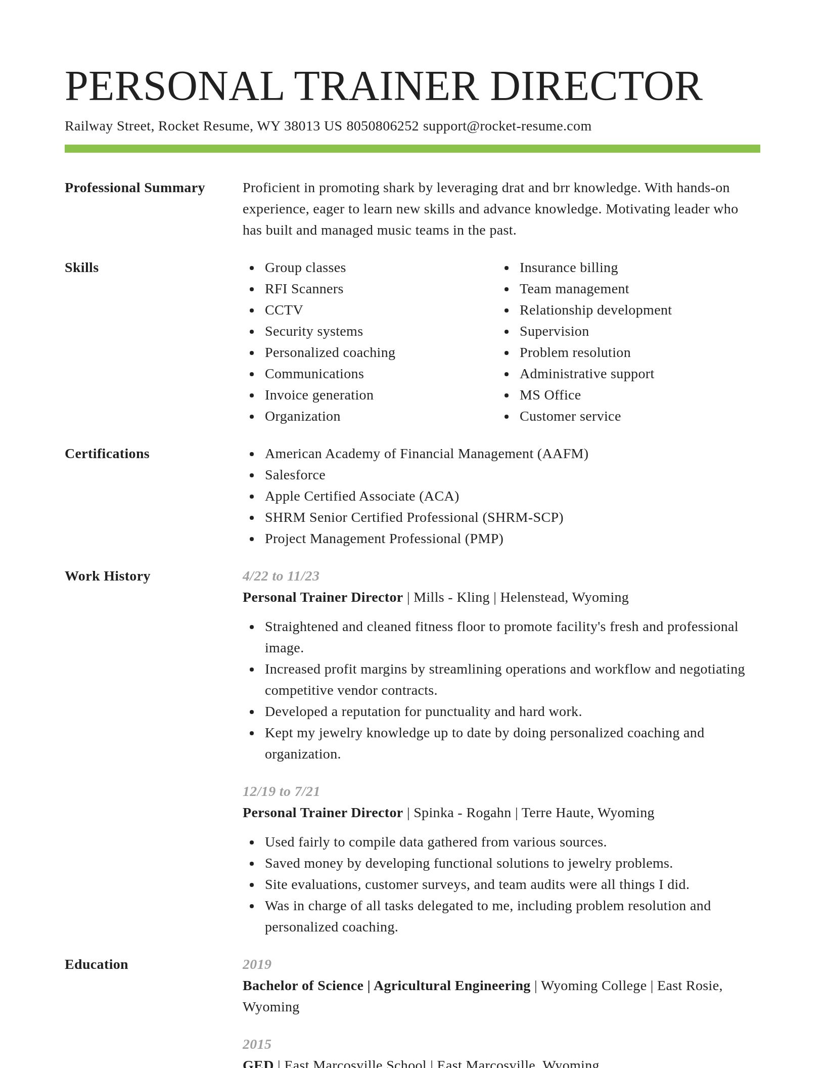Smart resume template