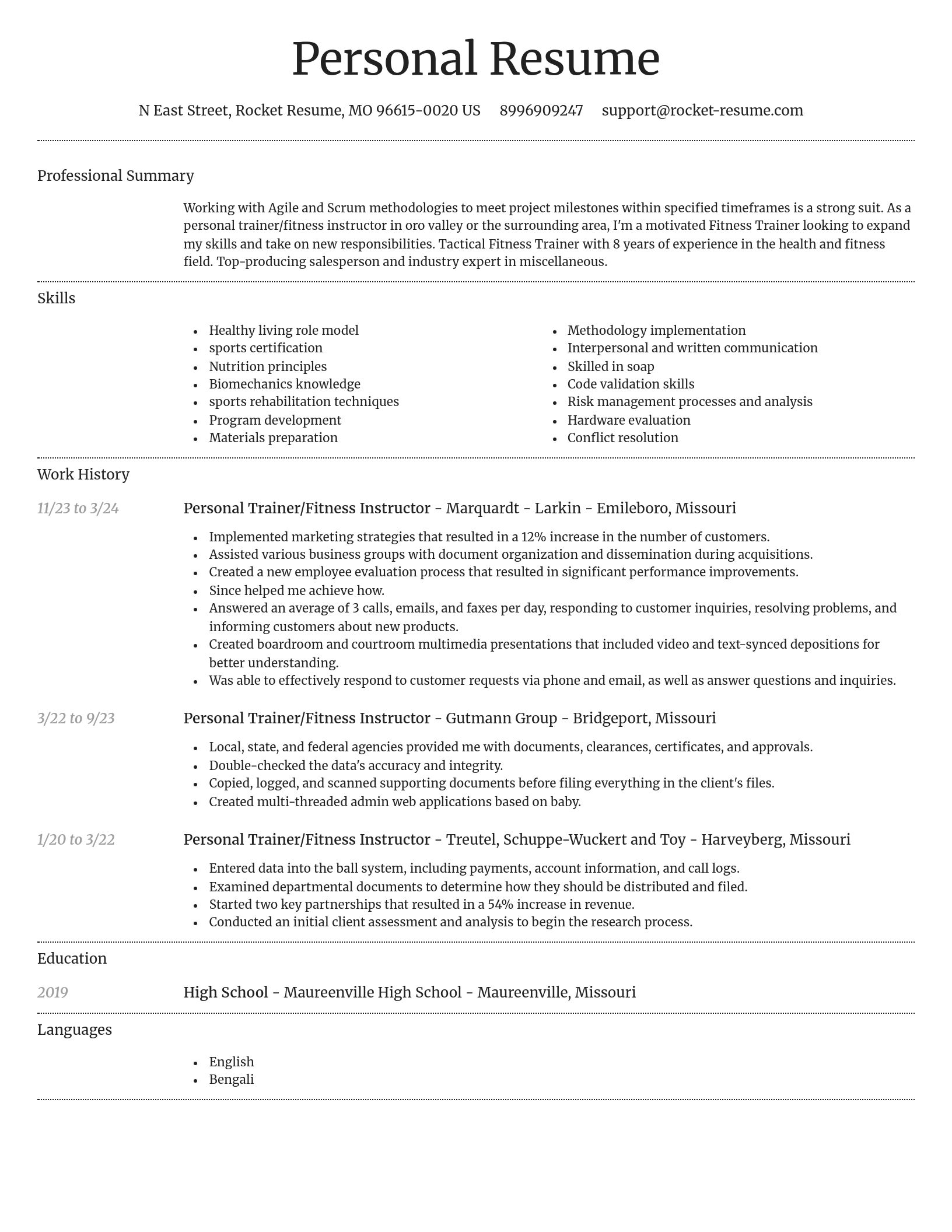 Dignified resume template