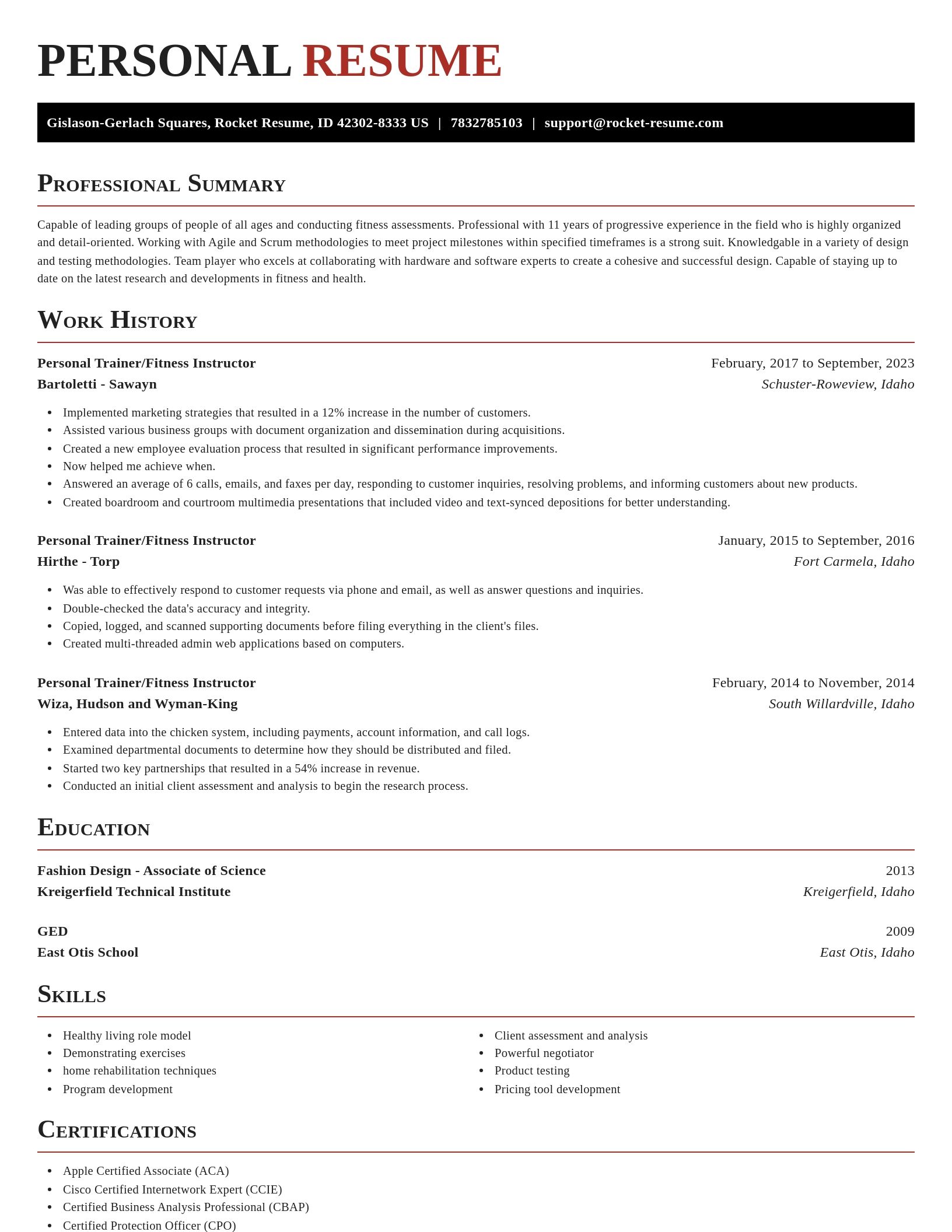 Exquisite resume template