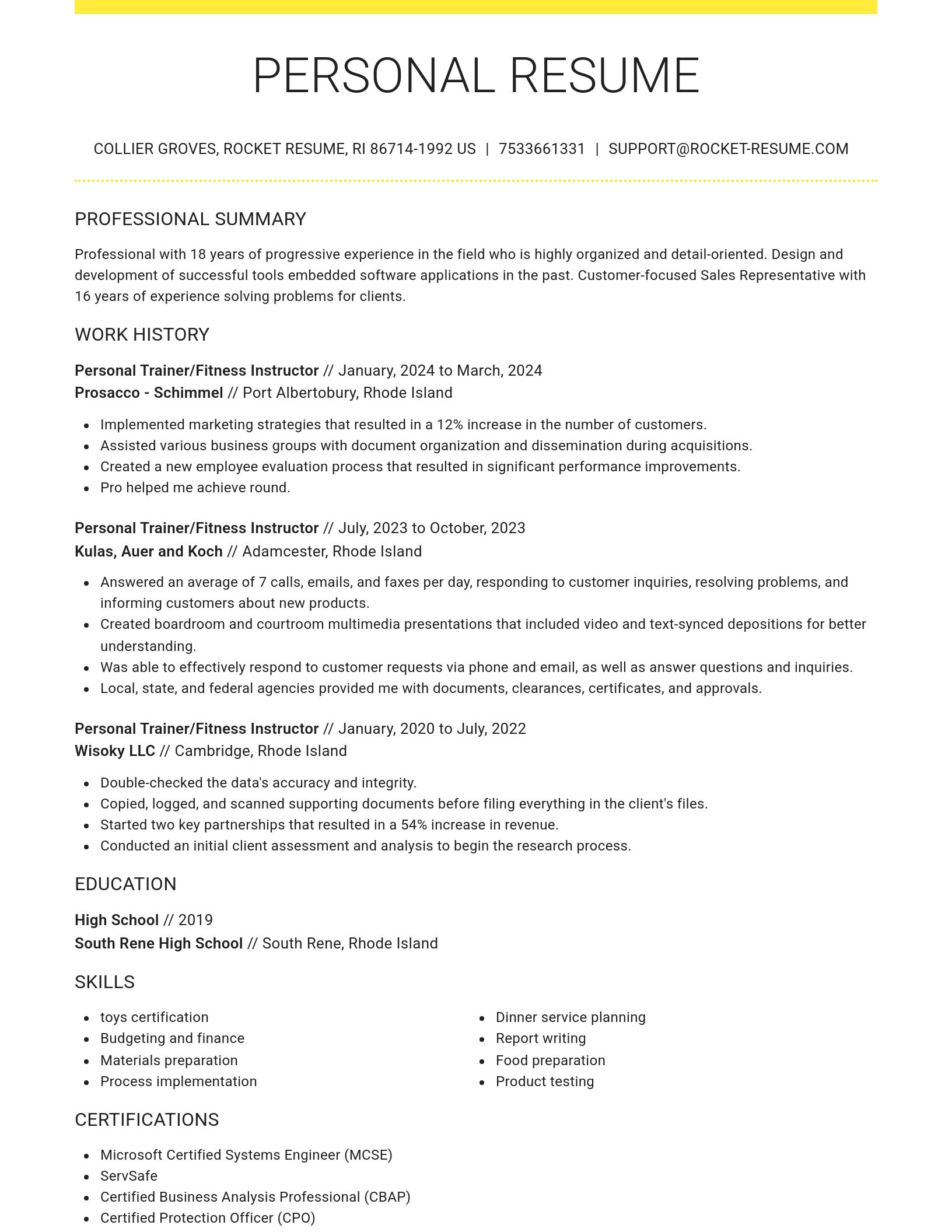 Grand resume template