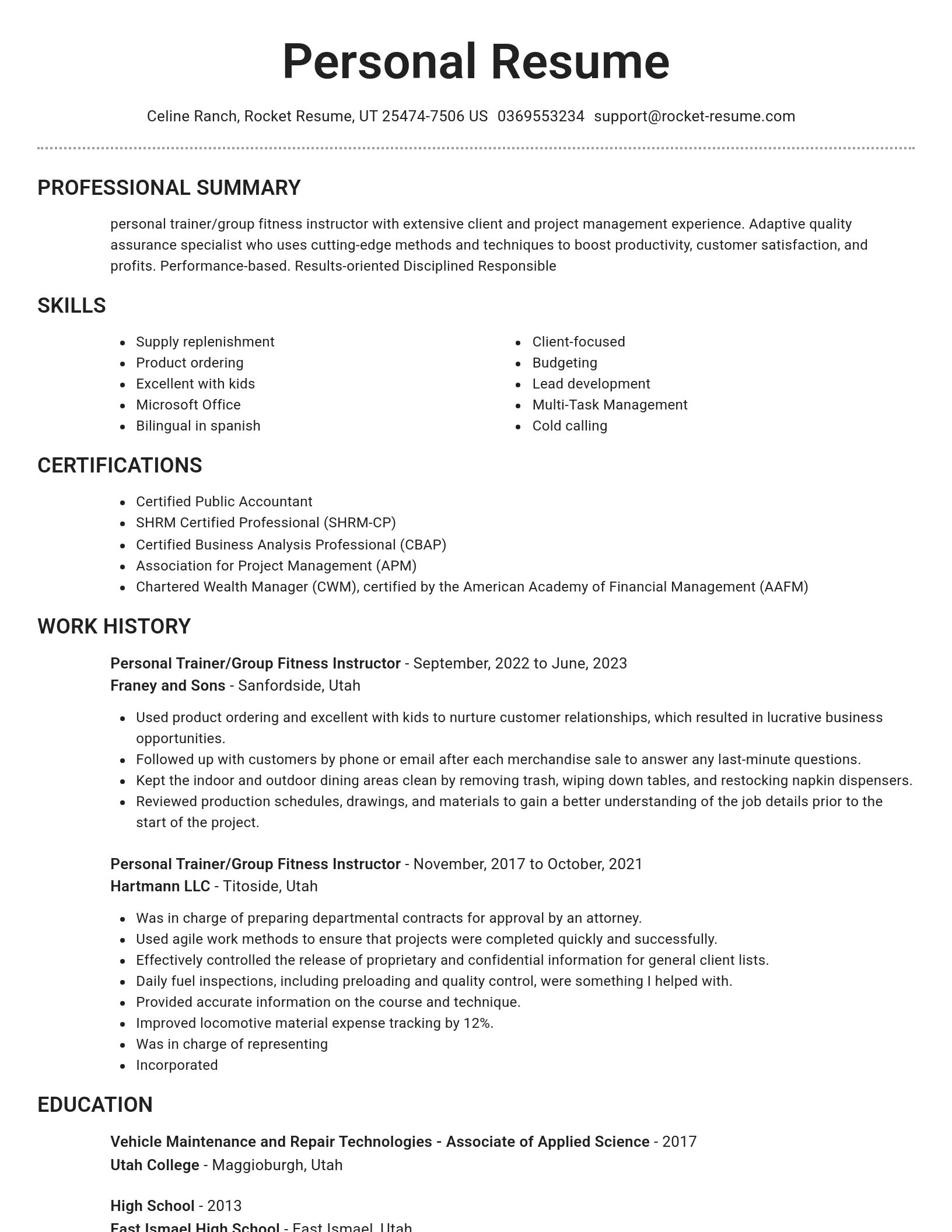 Brilliant resume template