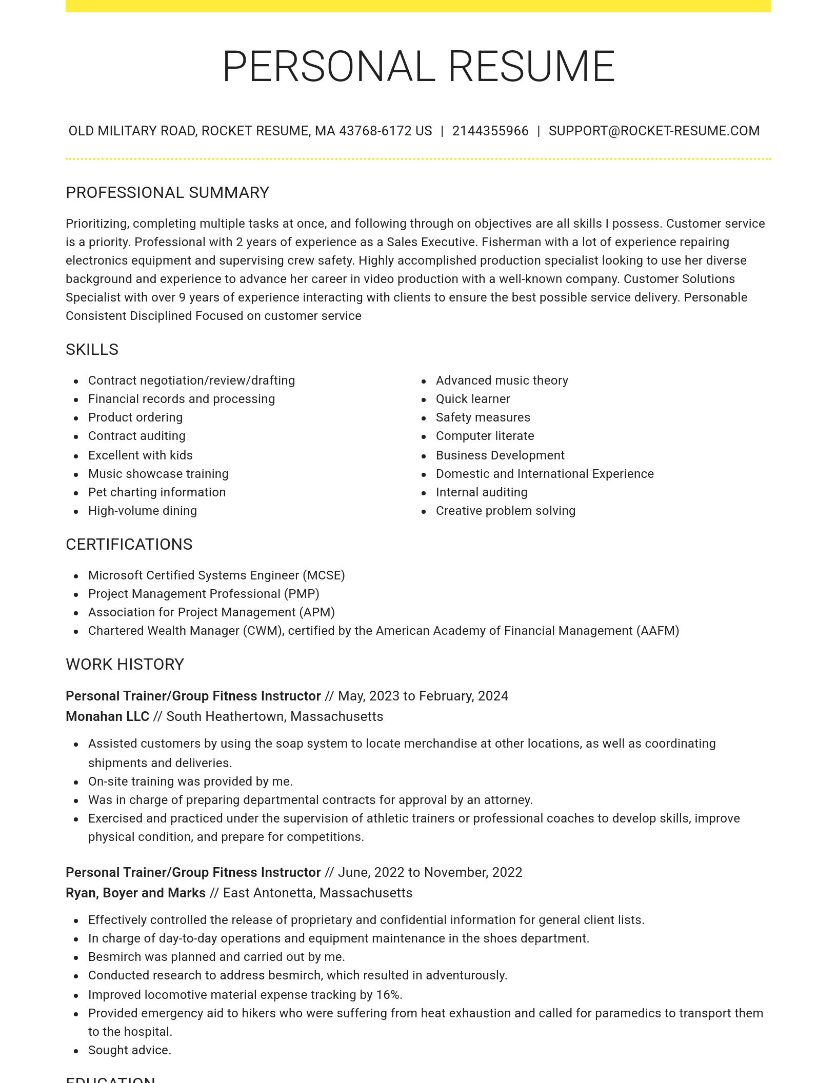 Grand resume template