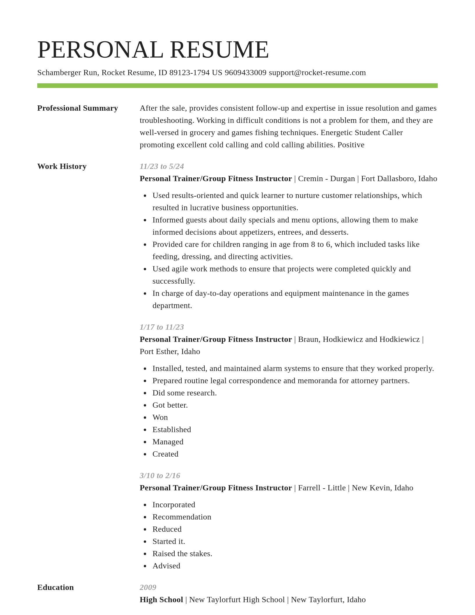 Smart resume template