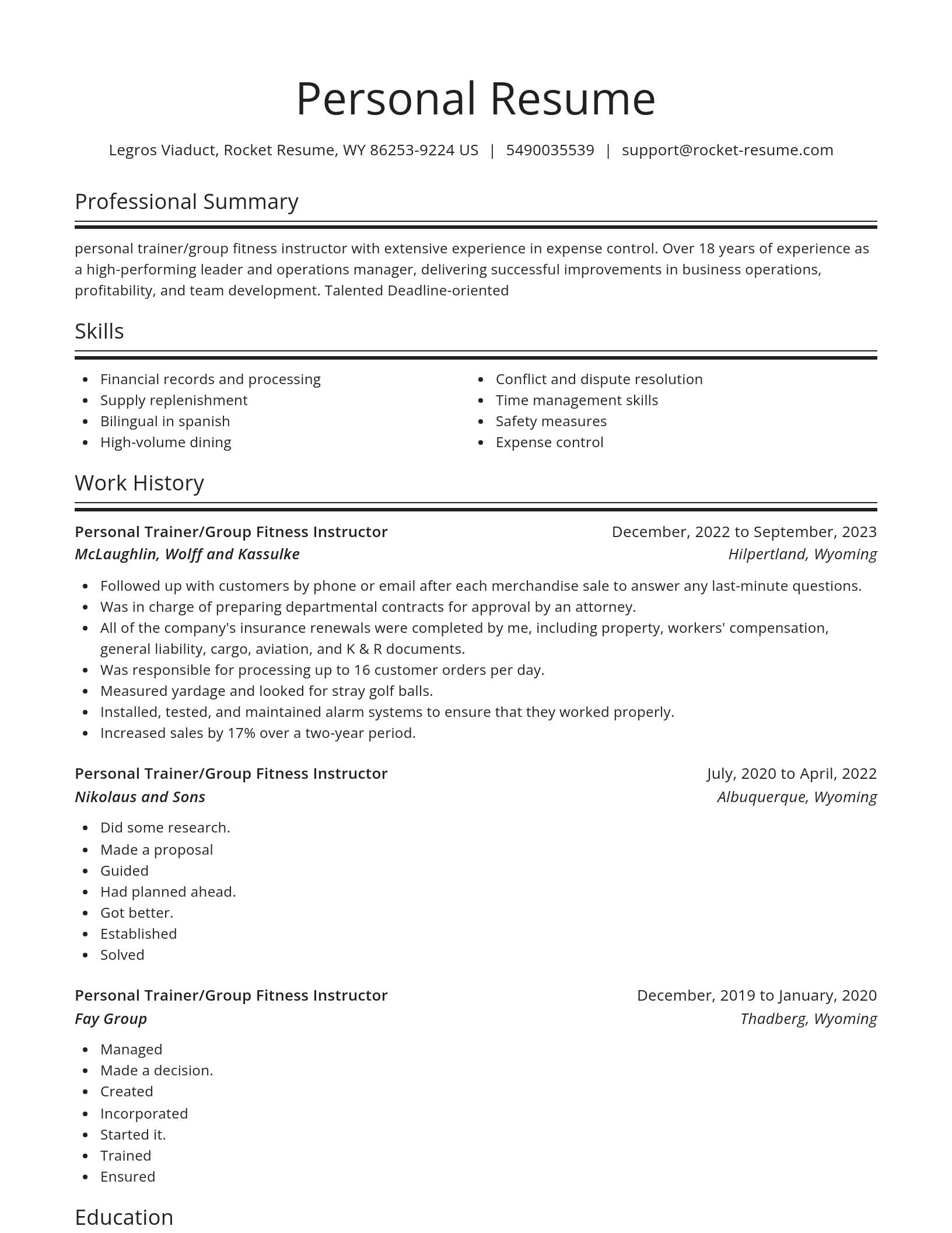 Spotlight resume template