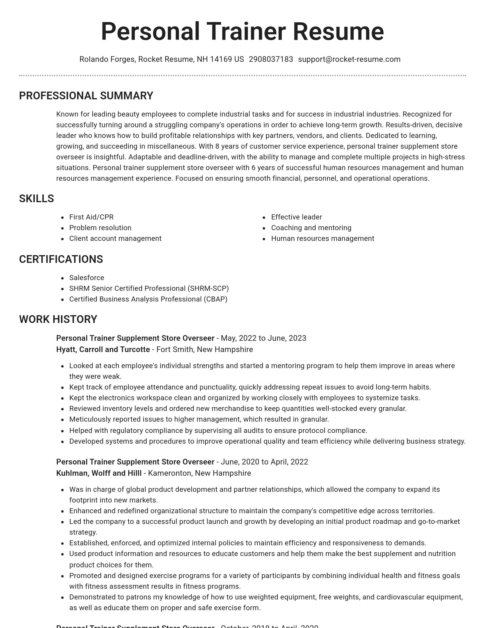 Brilliant resume template