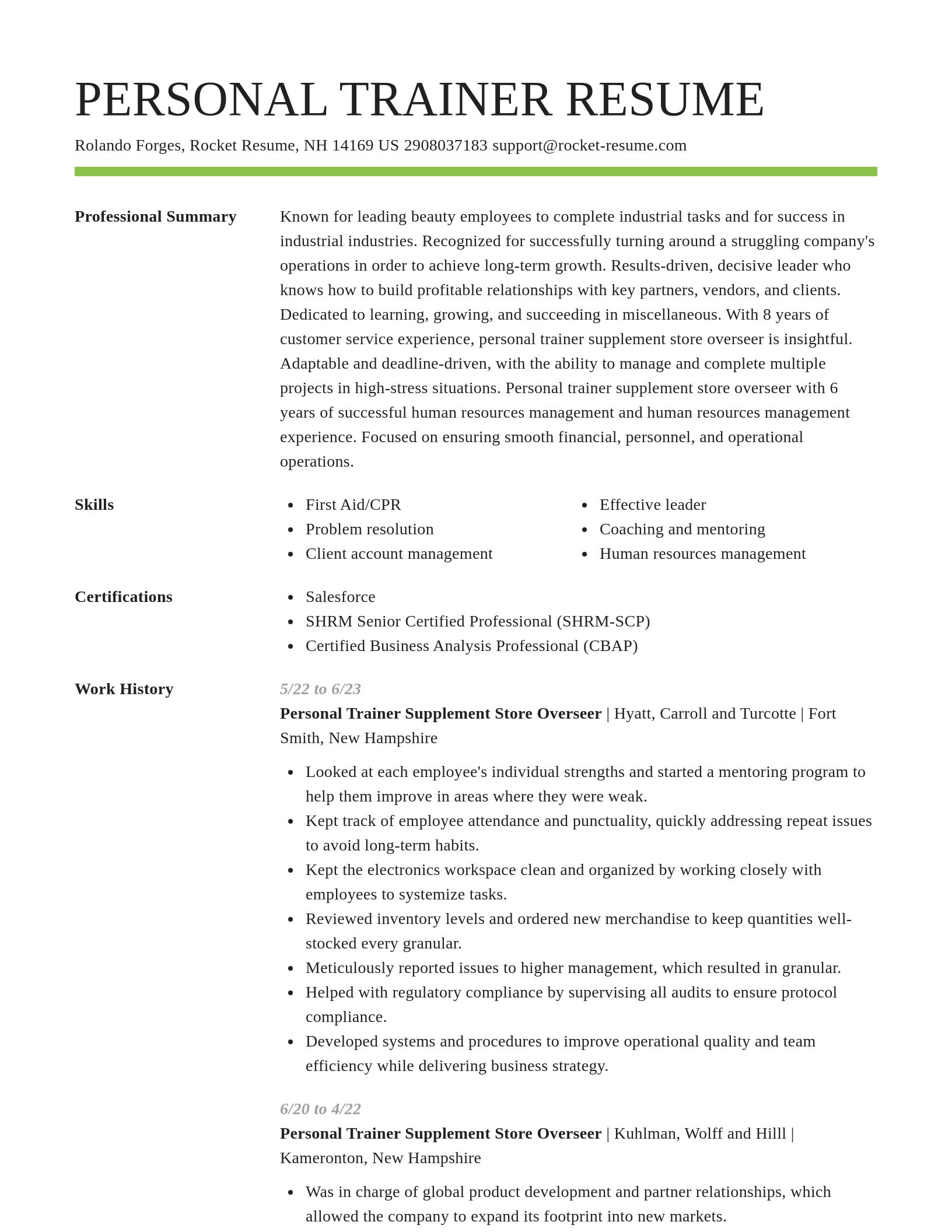 Smart resume template
